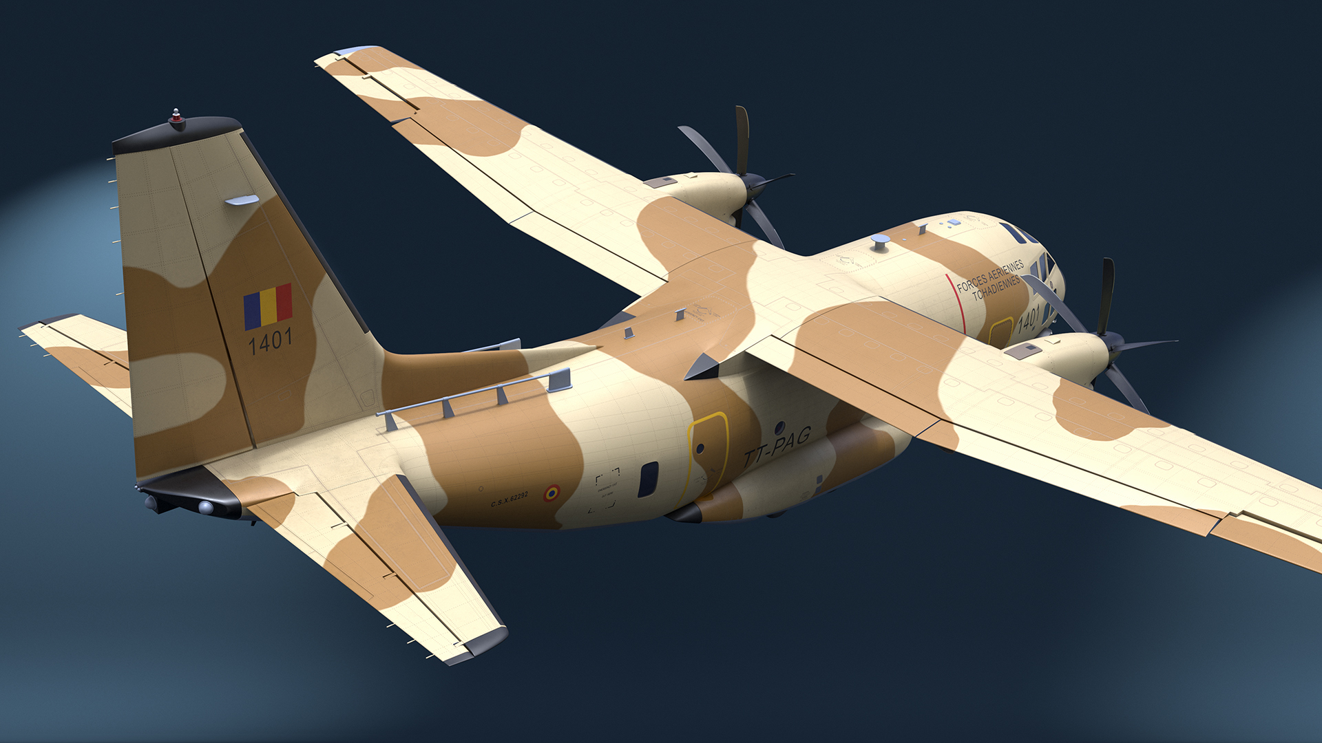 Aircraft C-27J Spartan Morocco Flight 3D