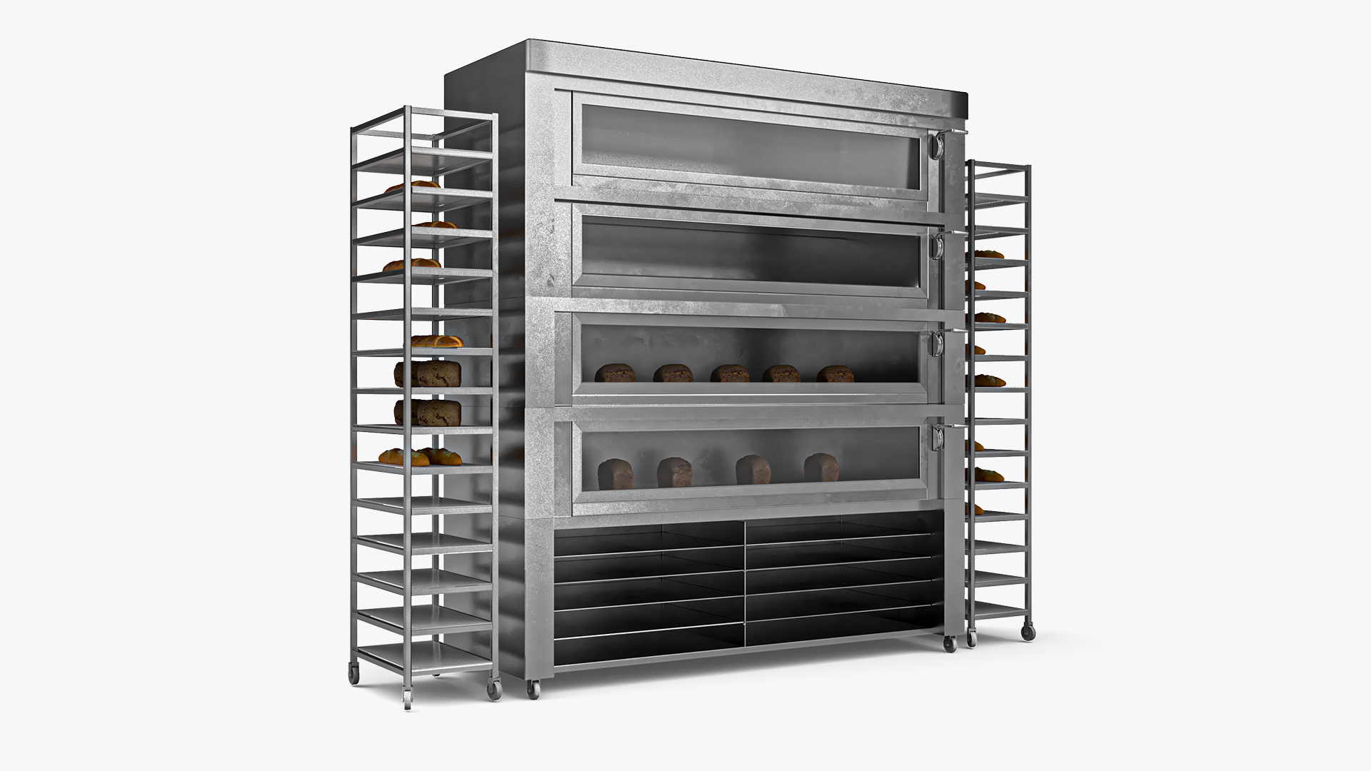 3D Bread Baking Oven with Racks model