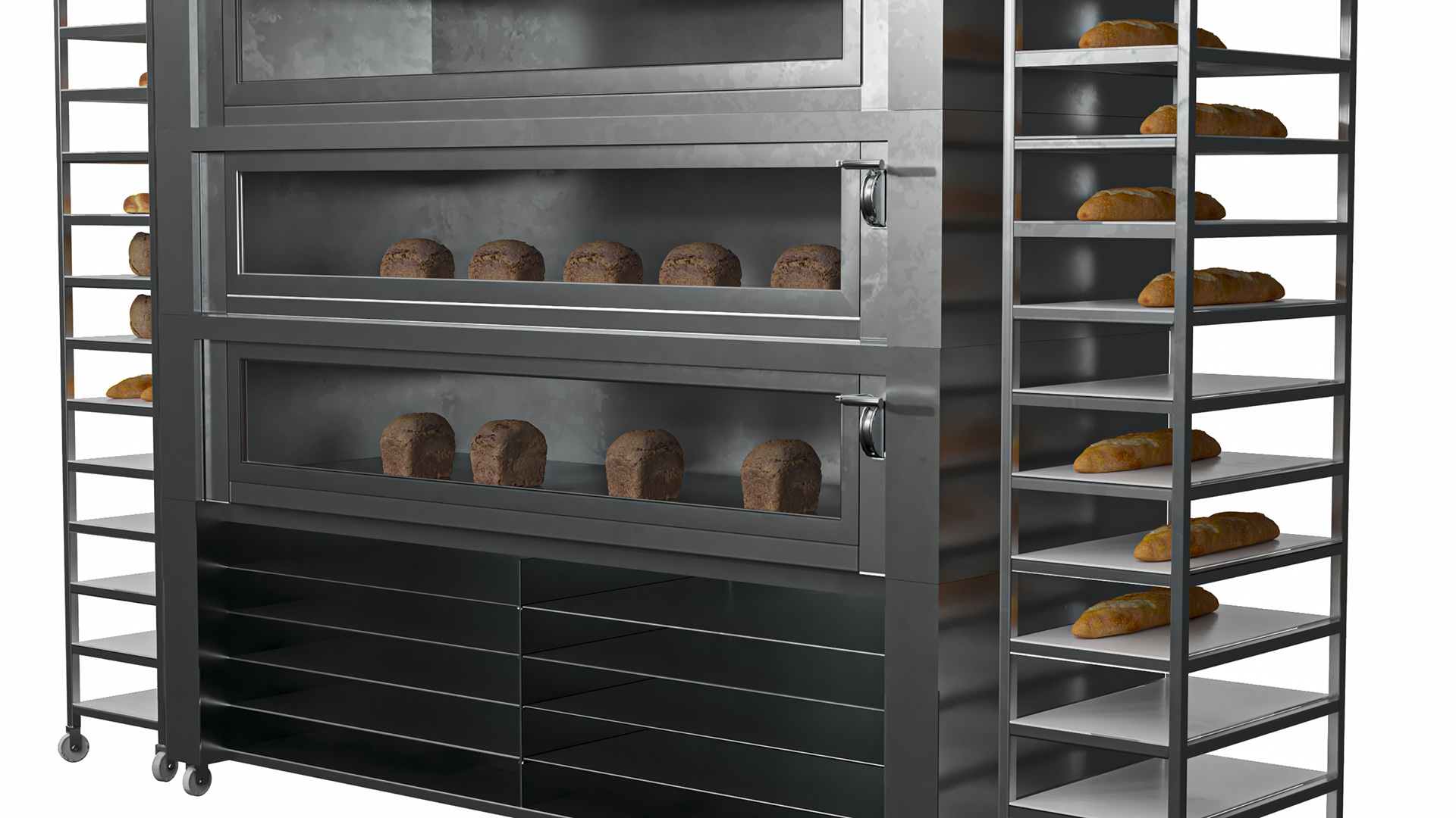 3D Bread Baking Oven with Racks model