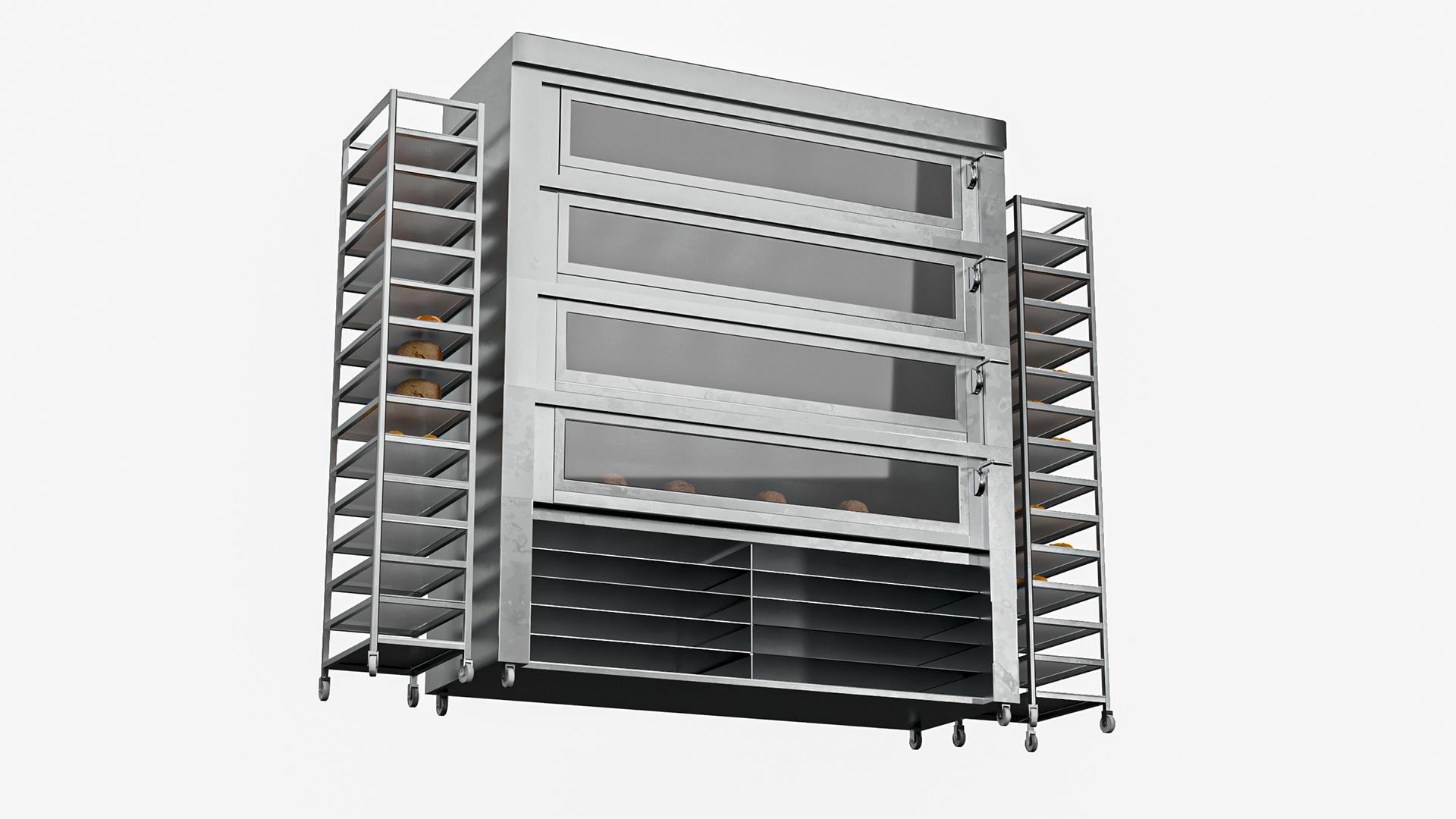 3D Bread Baking Oven with Racks model