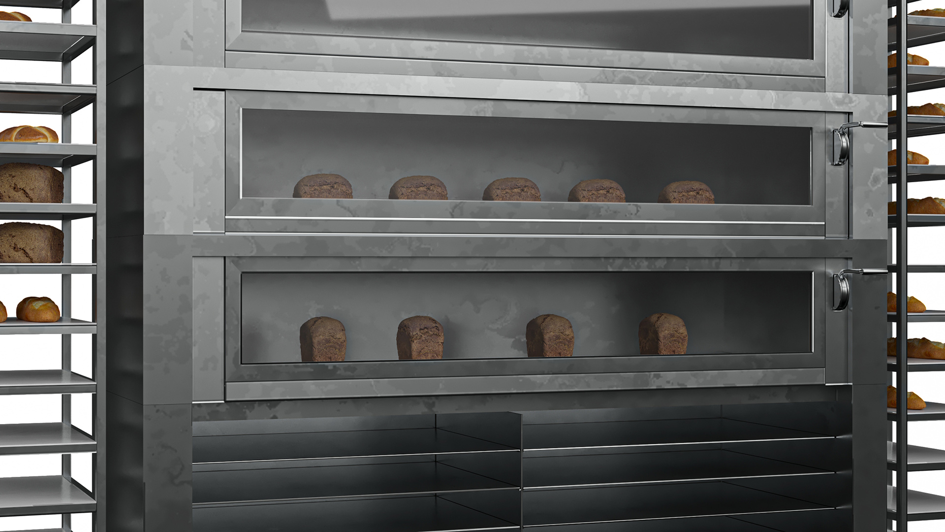 3D Bread Baking Oven with Racks model