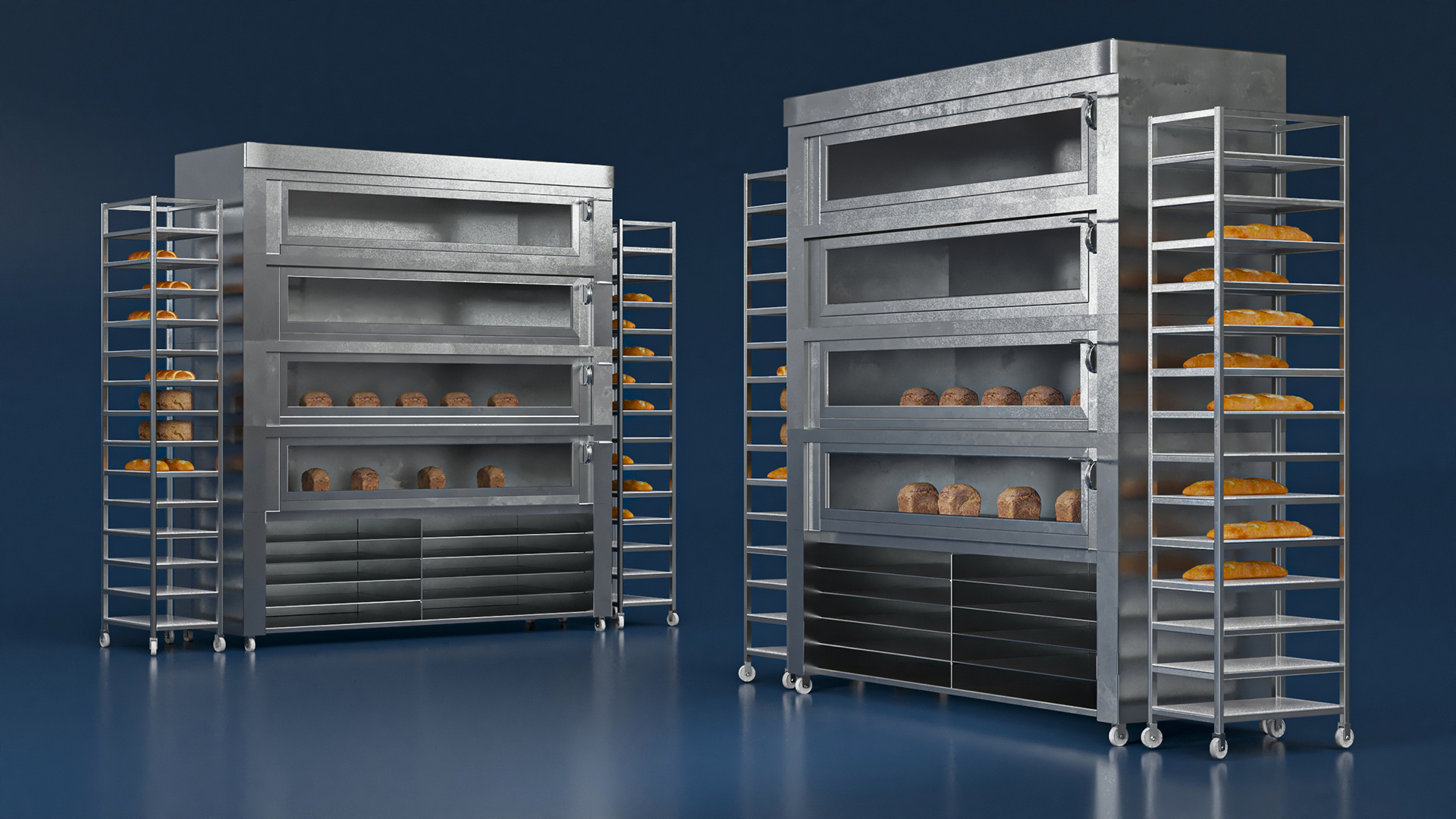 3D Bread Baking Oven with Racks model