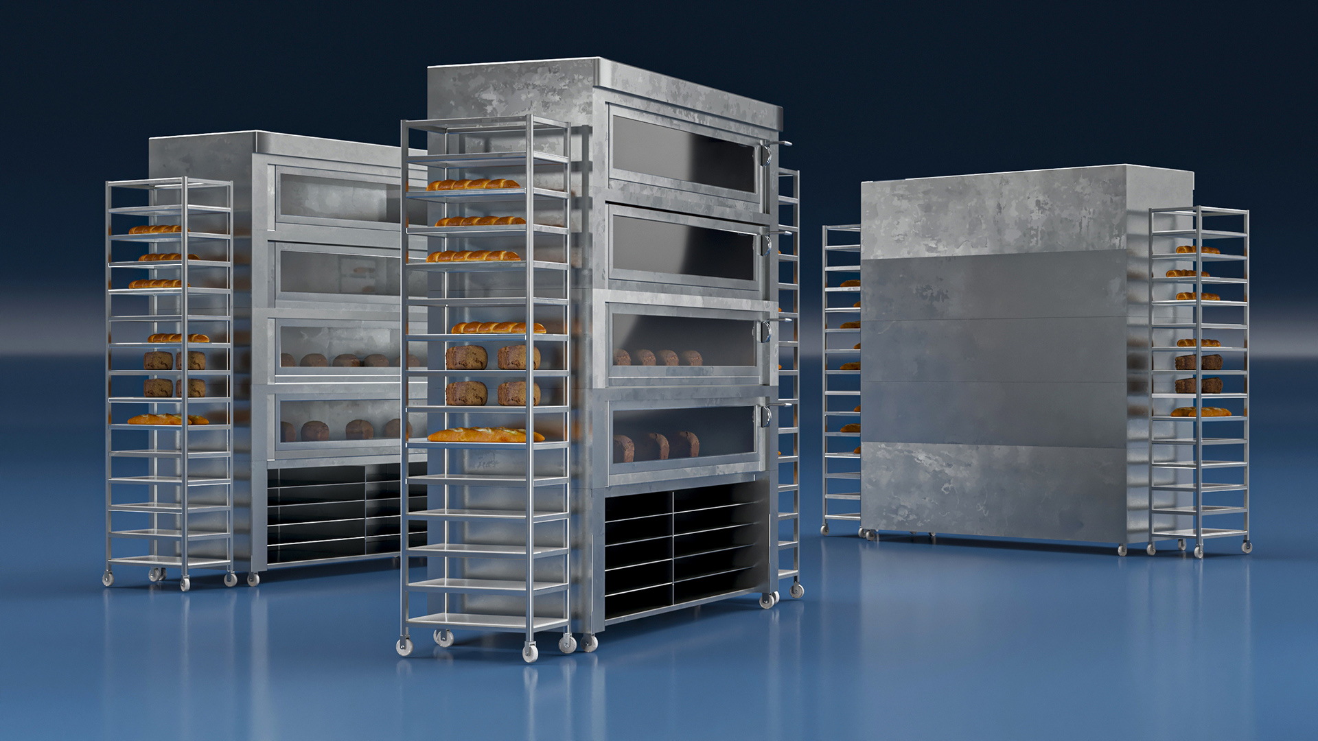 3D Bread Baking Oven with Racks model