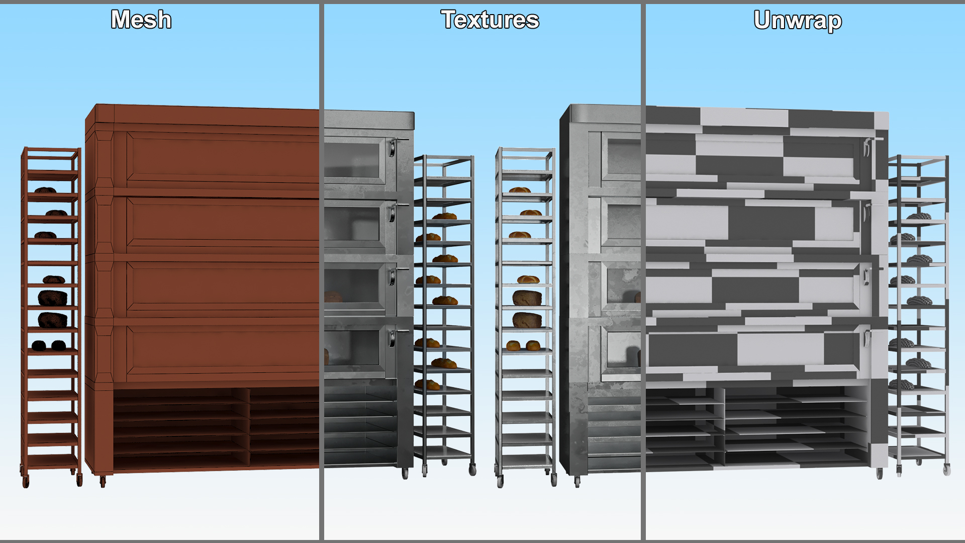 3D Bread Baking Oven with Racks model