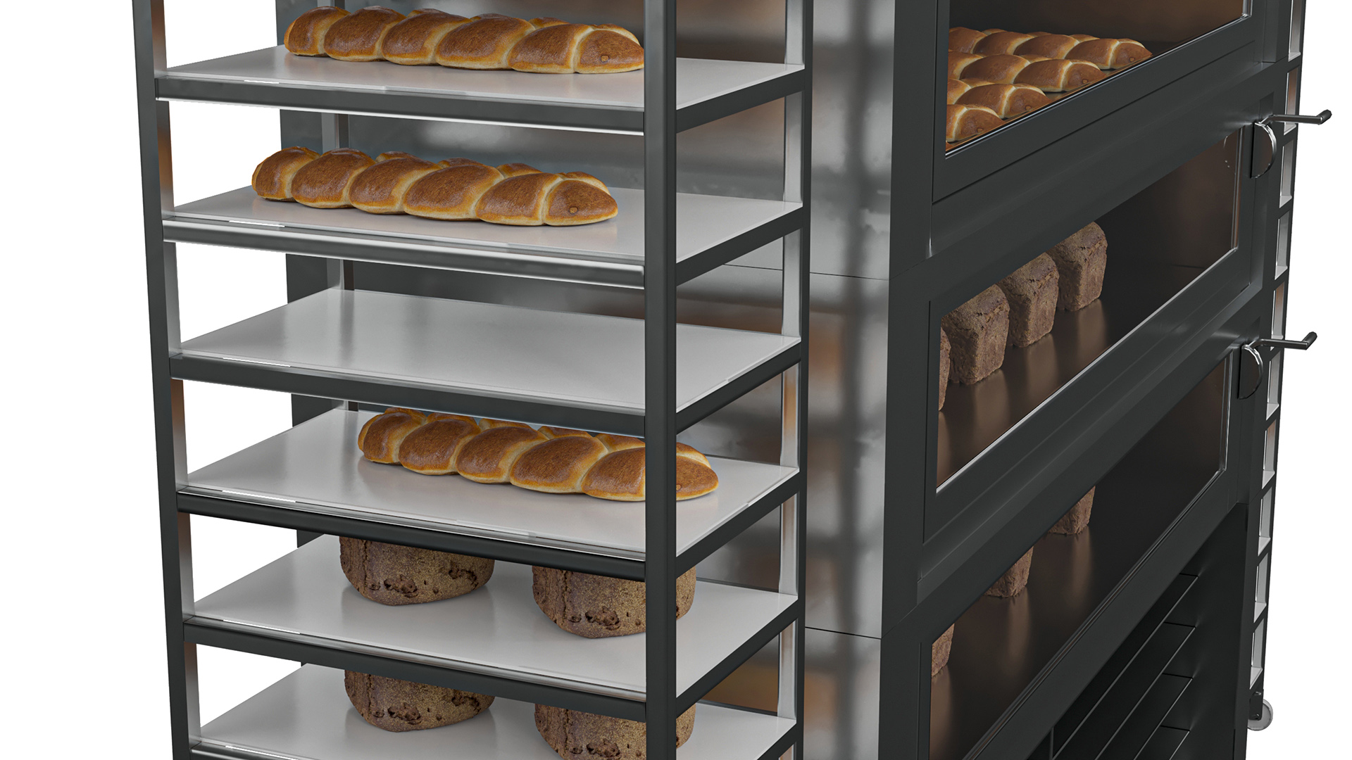 3D Bread Baking Oven with Racks model