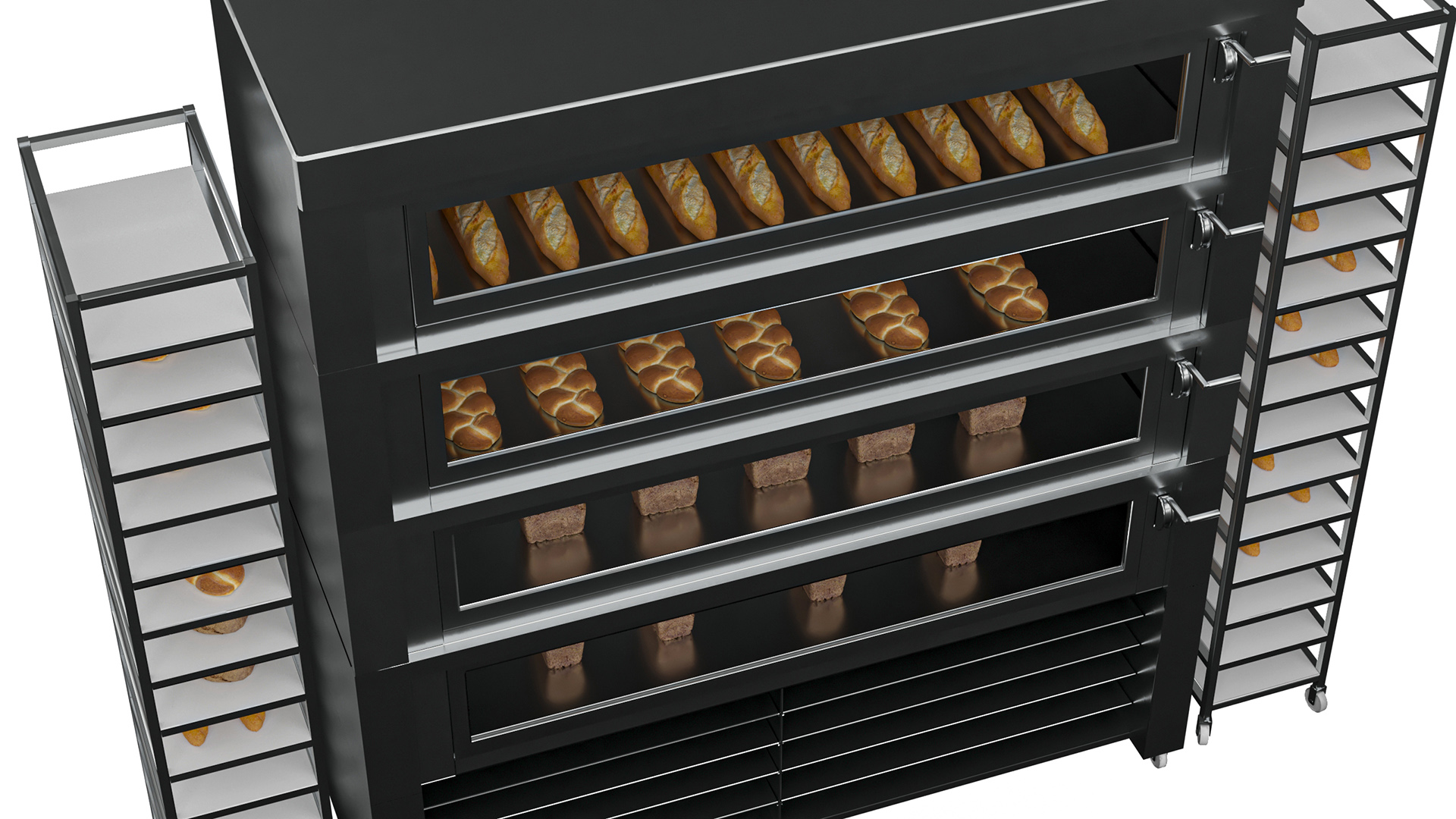 3D Bread Baking Oven with Racks model