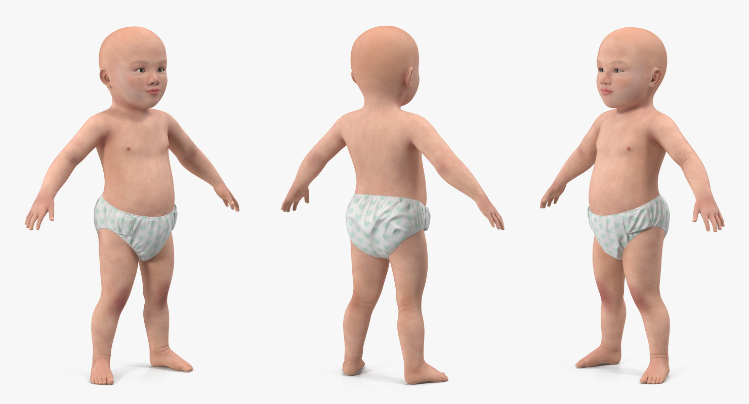 Asian Baby Rigged 3D