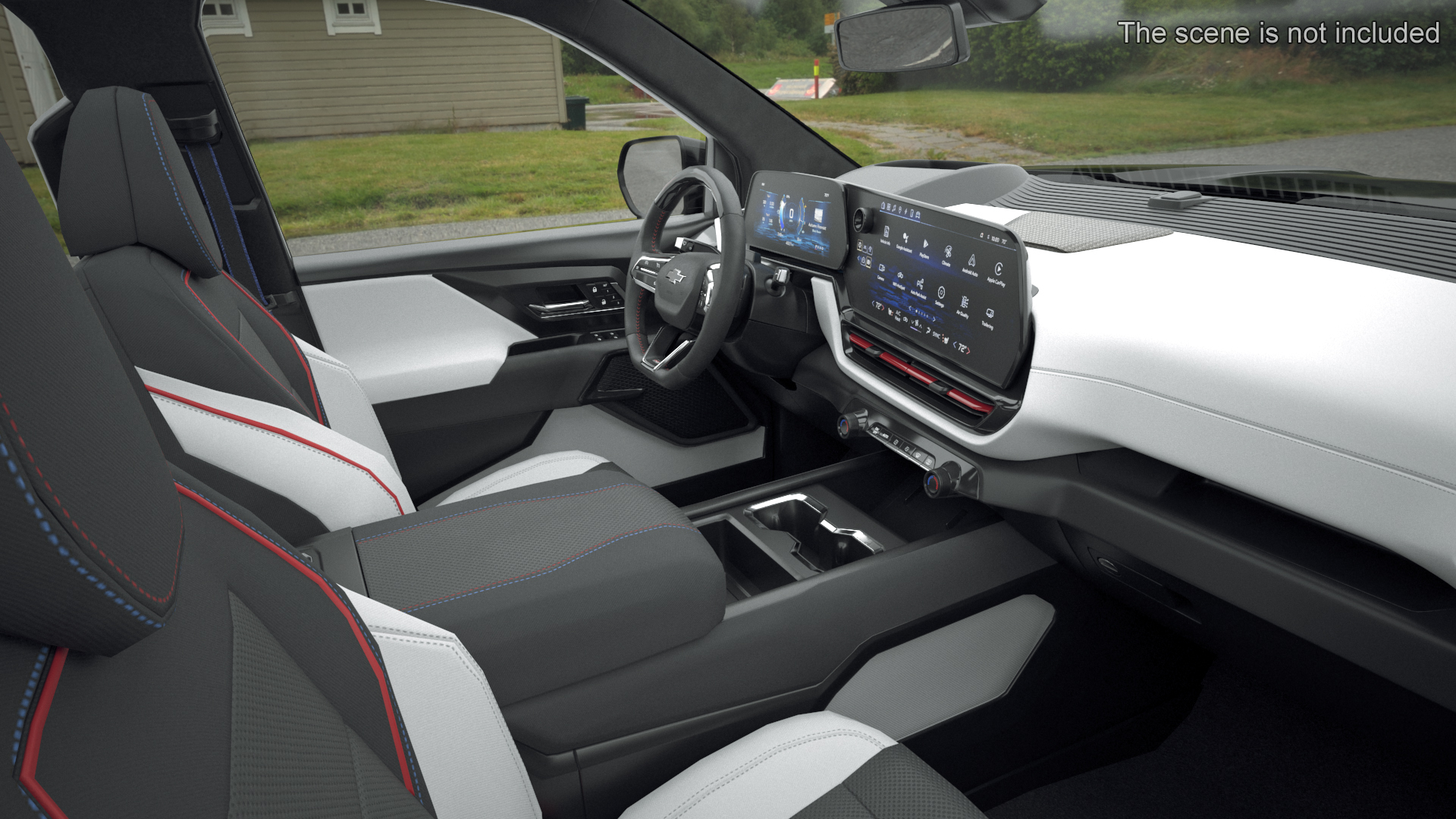 Chevrolet Silverado EV and Tesla on EVgo Fast Charging Station 3D