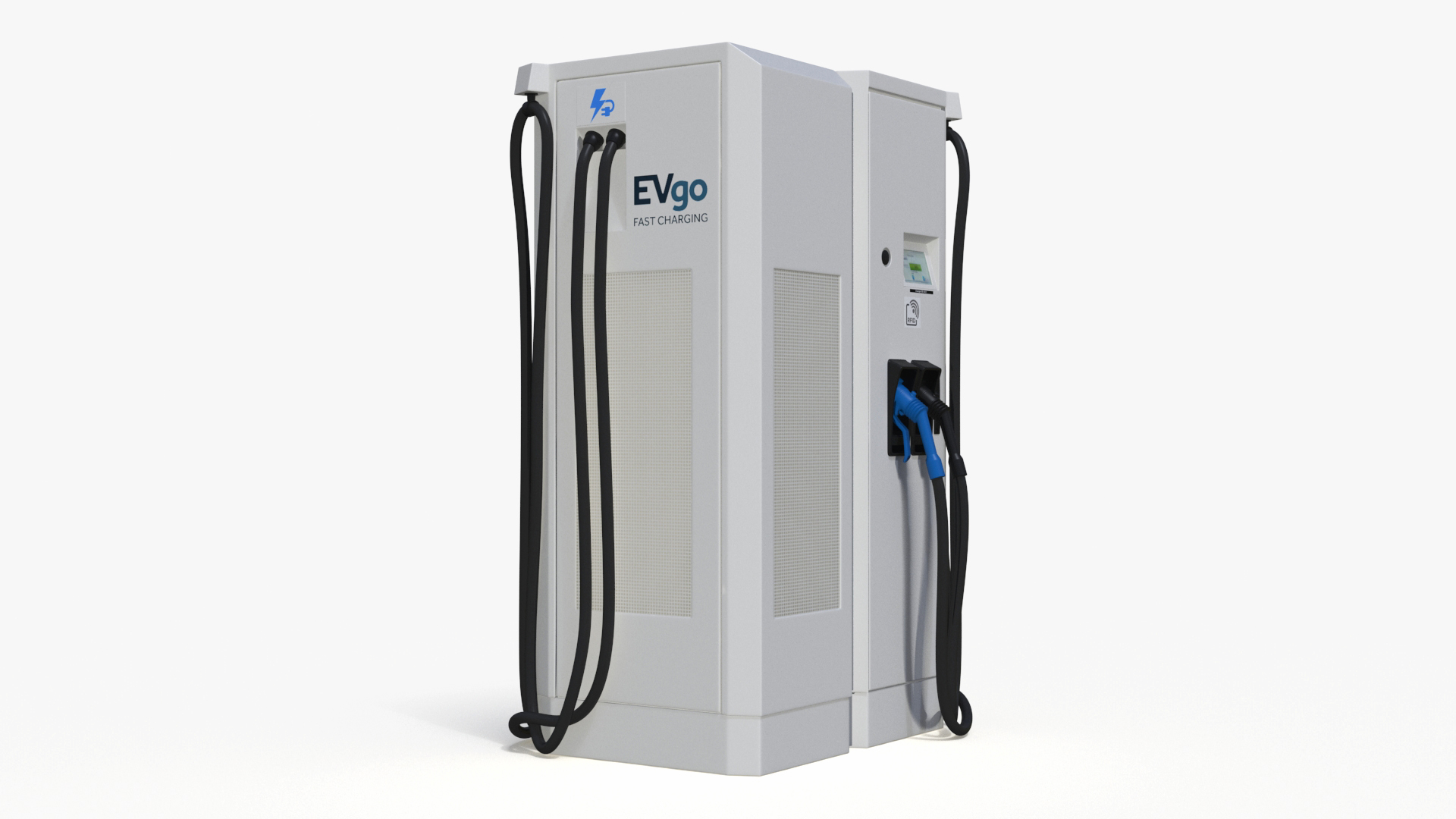 Chevrolet Silverado EV and Tesla on EVgo Fast Charging Station 3D