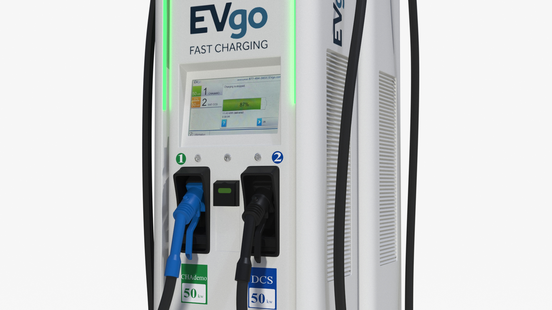 Chevrolet Silverado EV and Tesla on EVgo Fast Charging Station 3D