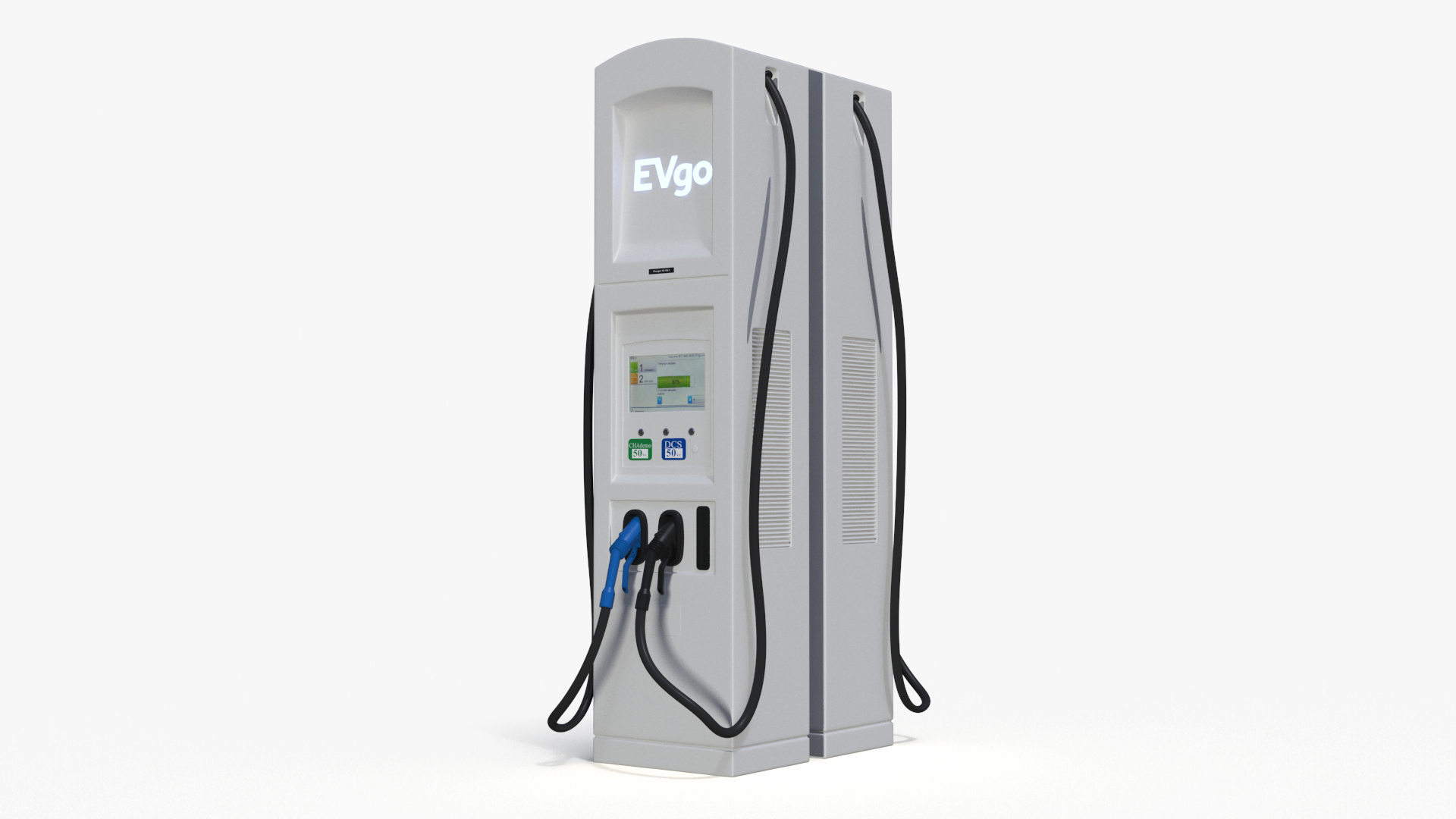 Chevrolet Silverado EV and Tesla on EVgo Fast Charging Station 3D