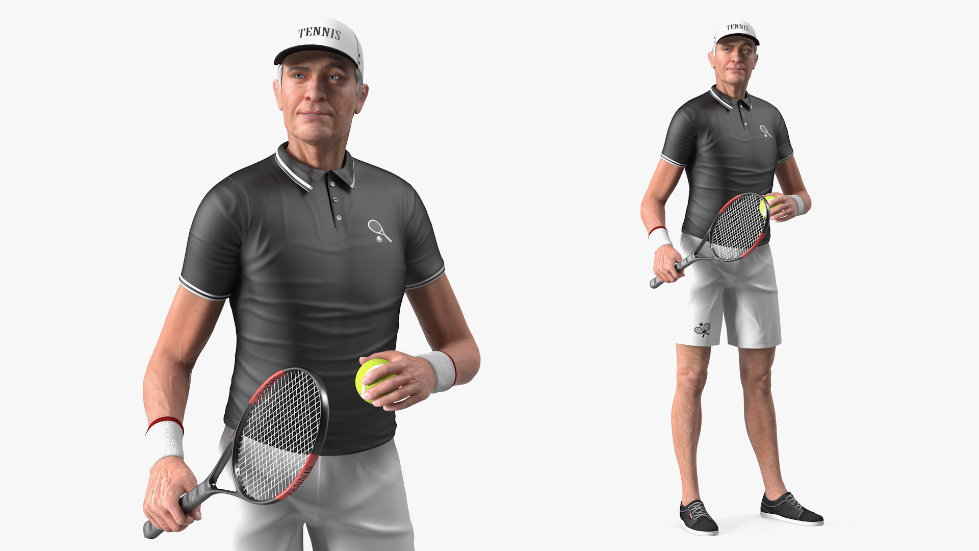 Elderly Man Sport Wear Rigged 3D model