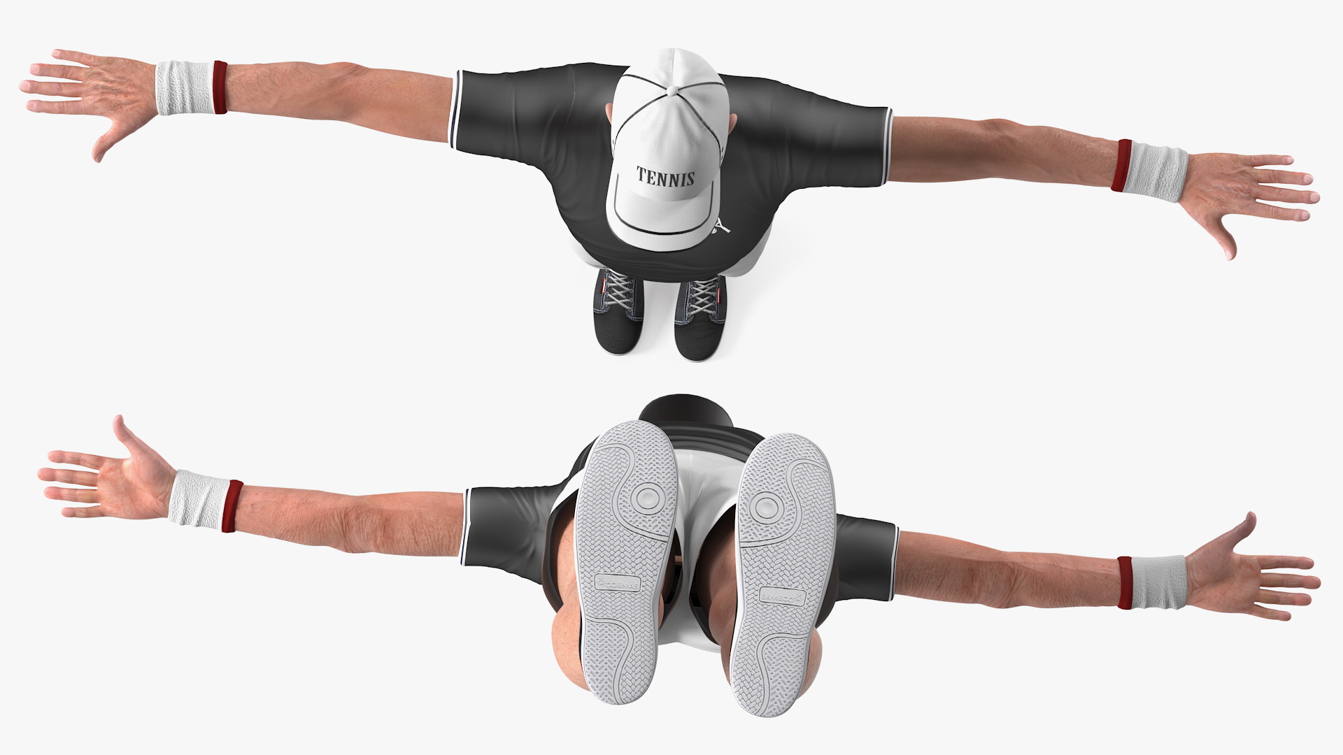 Elderly Man Sport Wear Rigged 3D model