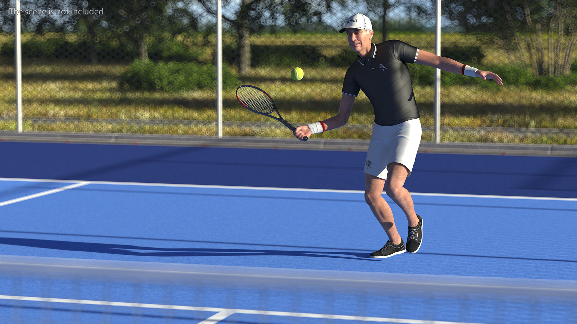 Elderly Man Sport Wear Rigged 3D model