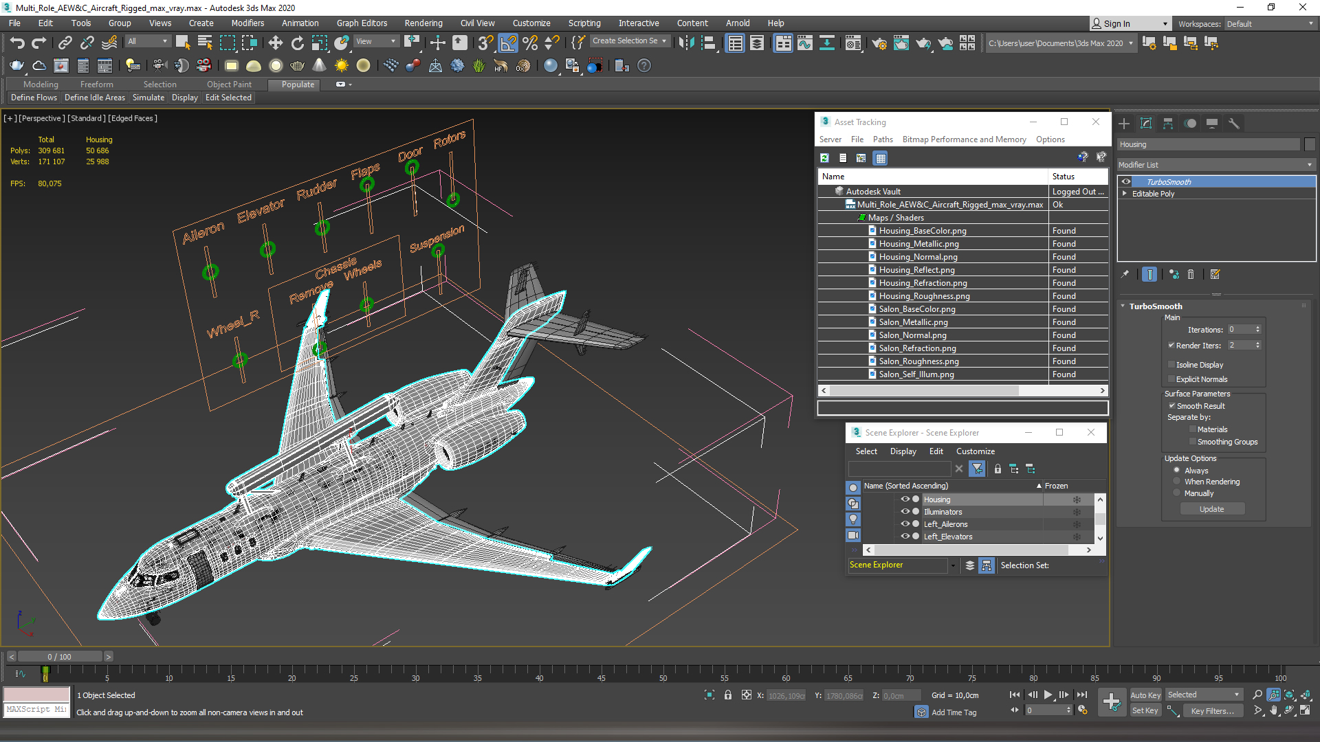 Multi Role AEW&C Aircraft Rigged 3D