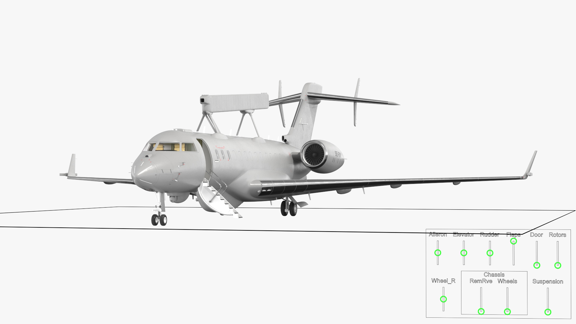 Multi Role AEW&C Aircraft Rigged 3D