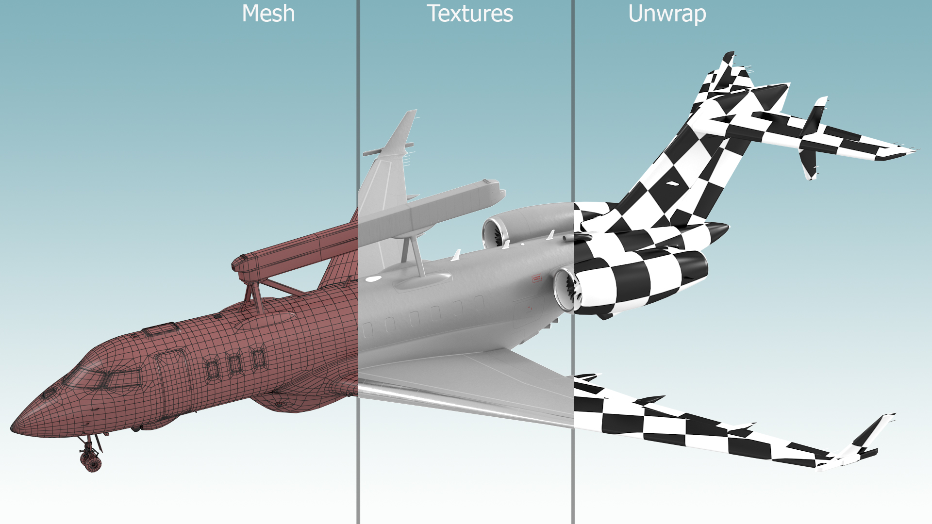 Multi Role AEW&C Aircraft Rigged 3D