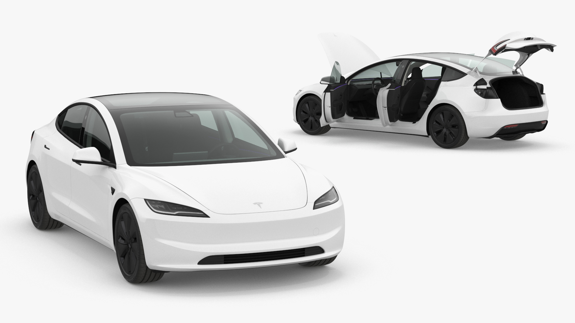 Tesla Model 3 2024 White 3D model