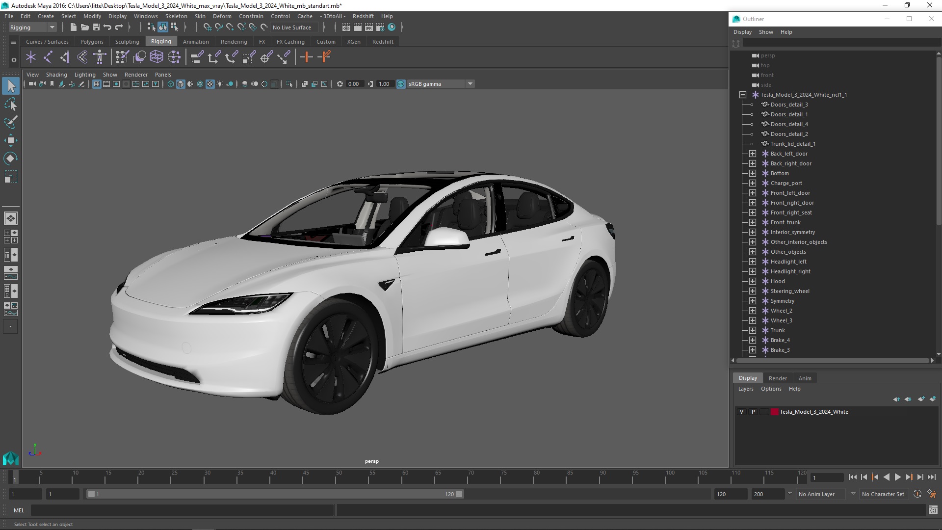 Tesla Model 3 2024 White 3D model