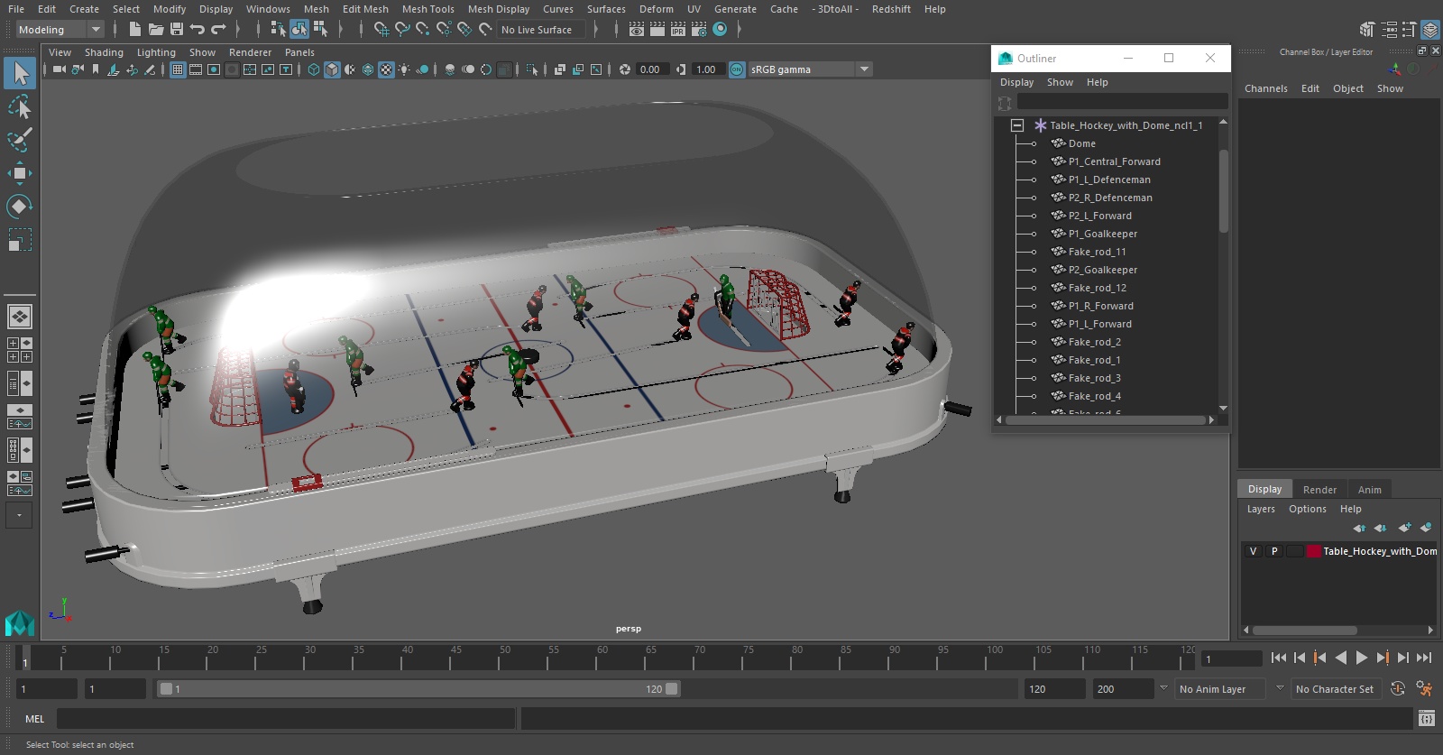 Table Hockey with Dome 3D