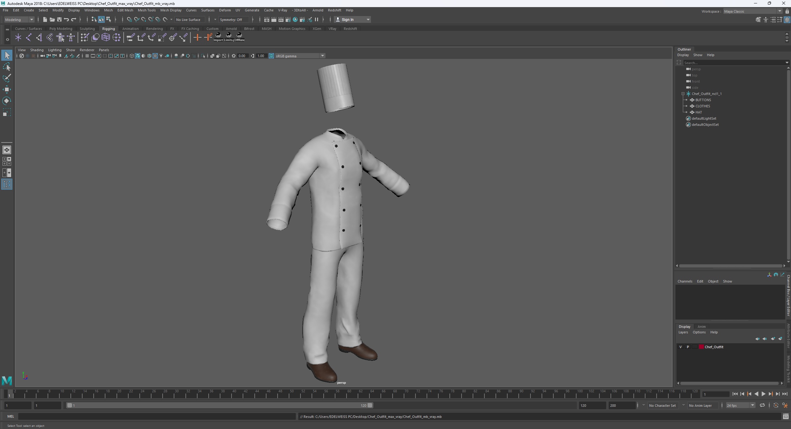 3D Chef Outfit