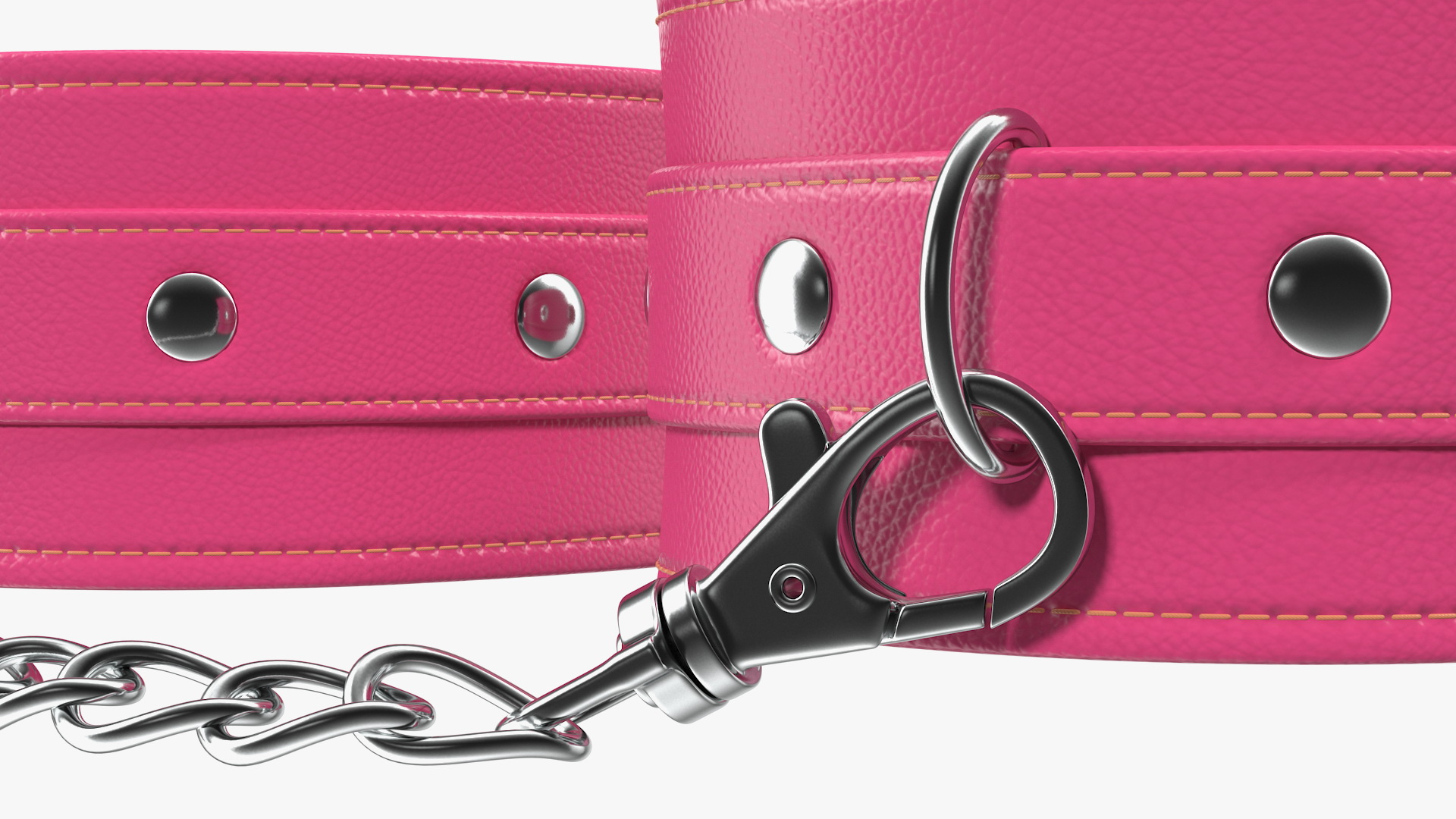 Leather Handcuffs Pink 3D