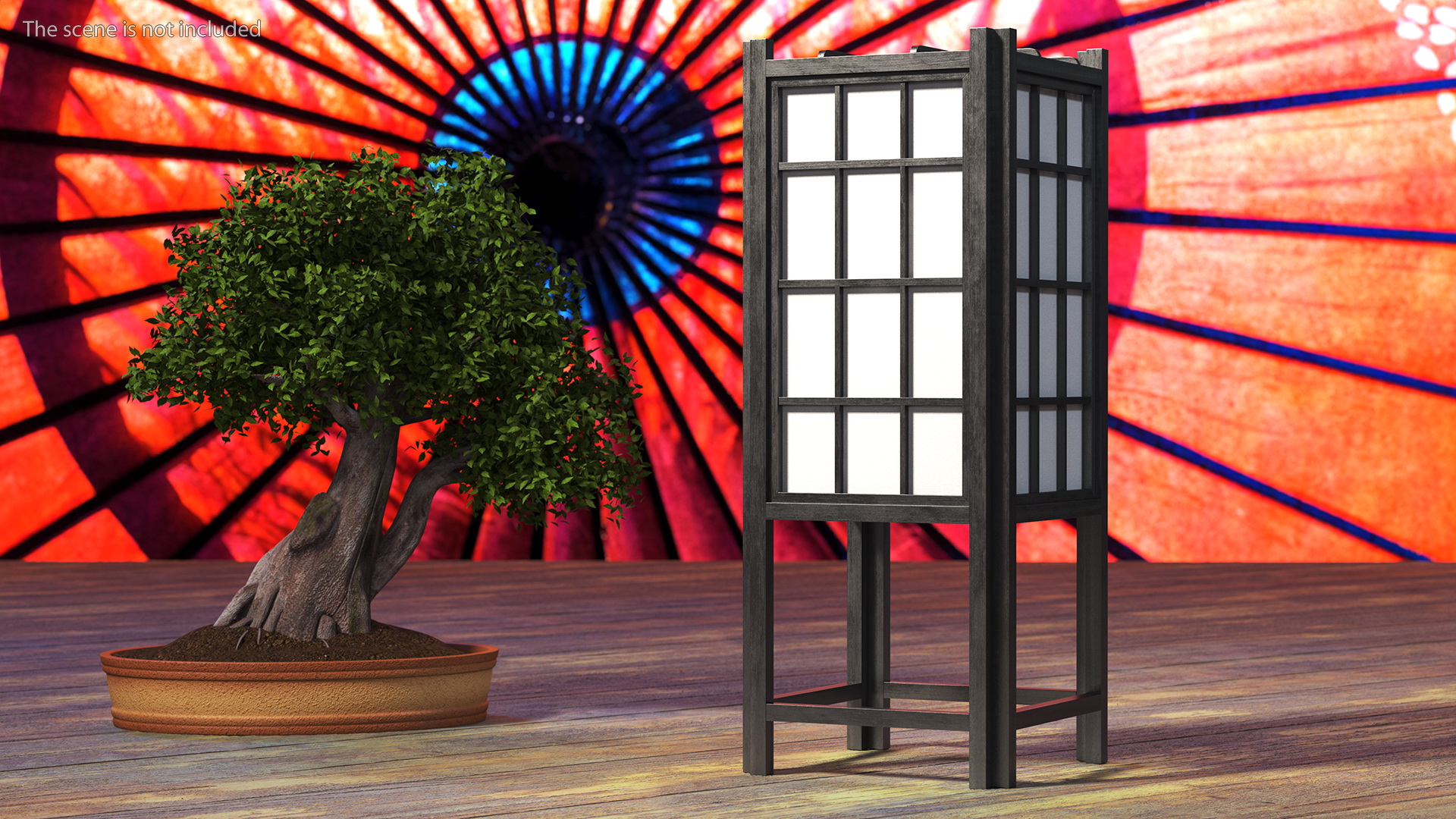 3D model Rice Paper Shoji Floor Lantern