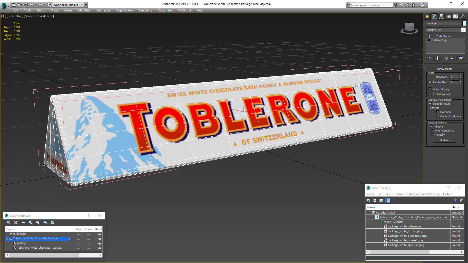 3D Toblerone White Chocolate Package model