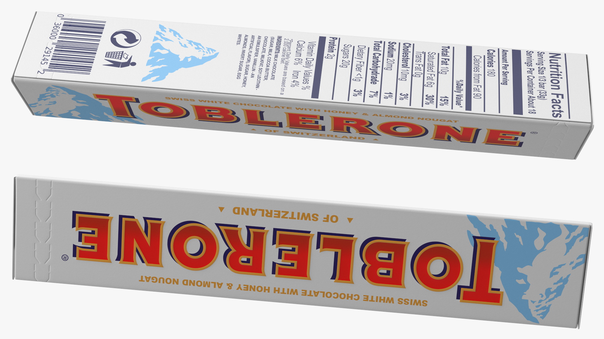 3D Toblerone White Chocolate Package model