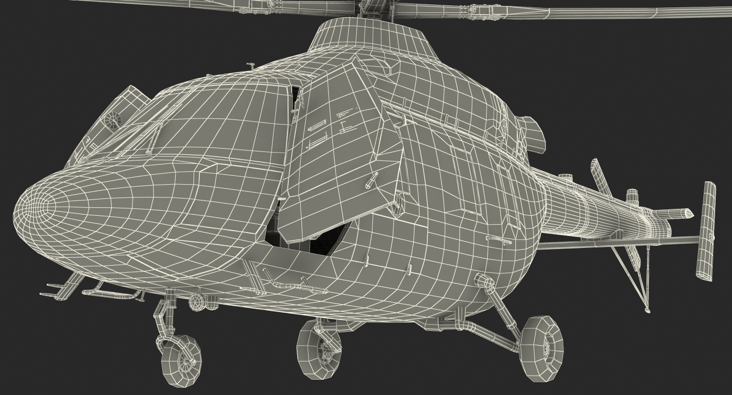 Kazan Ansat Russian Light Military Helicopter Rigged 3D