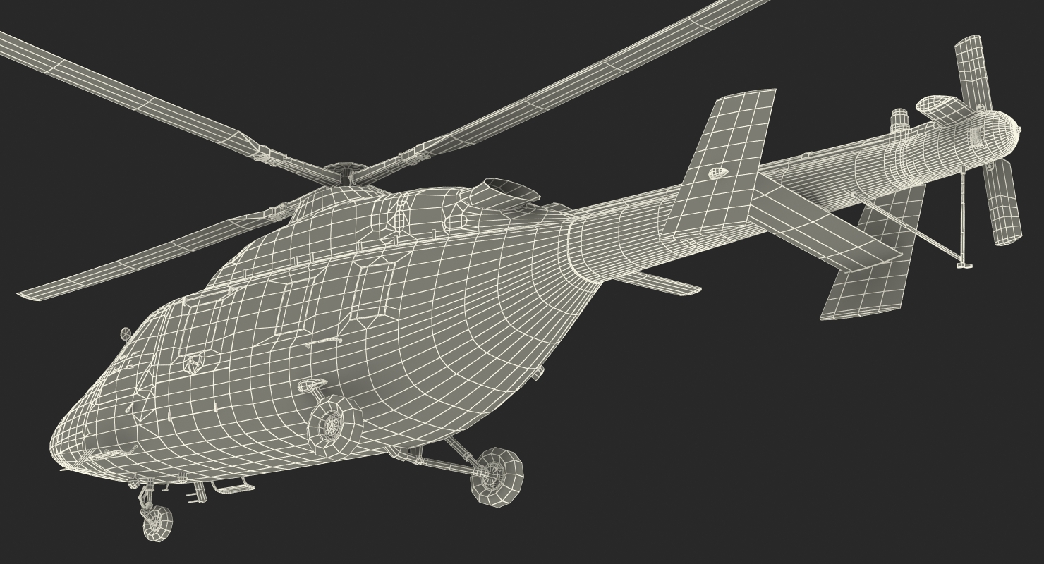 Kazan Ansat Russian Light Military Helicopter Rigged 3D