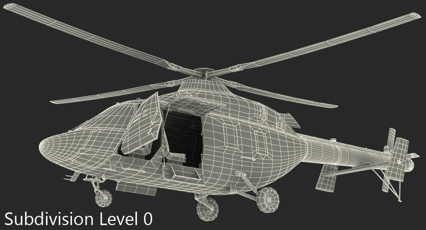 Kazan Ansat Russian Light Military Helicopter Rigged 3D