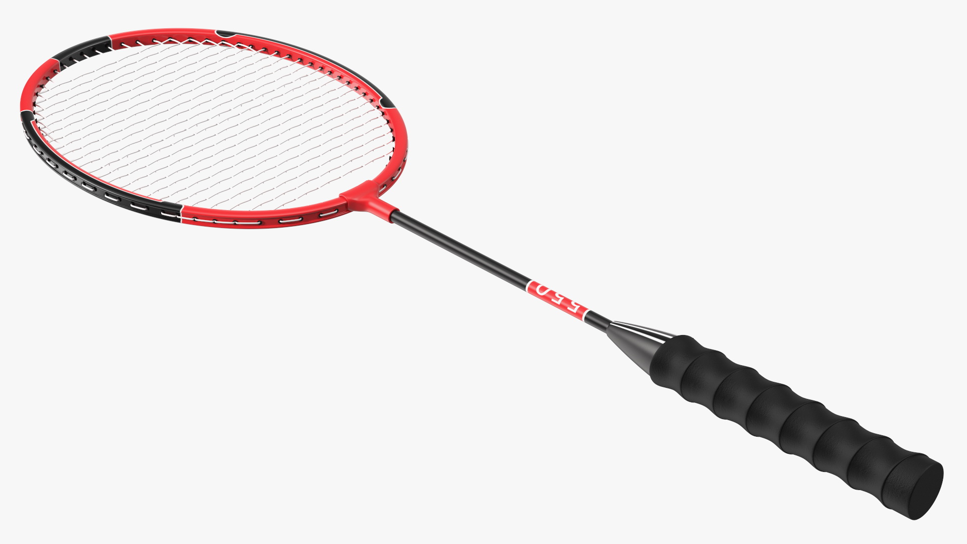 3D model Red Composite Badminton Rackets and Plastic Shuttlecock