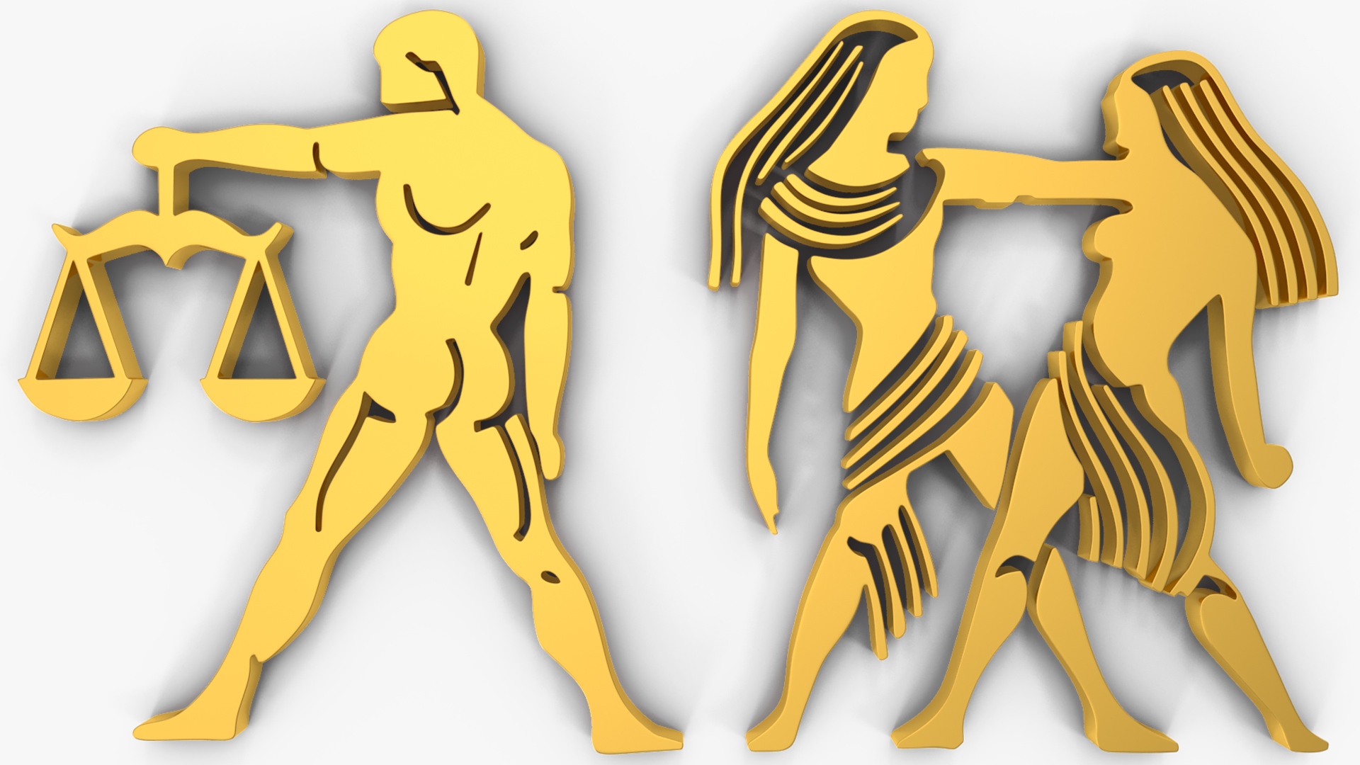 Golden Zodiac Signs 3D model