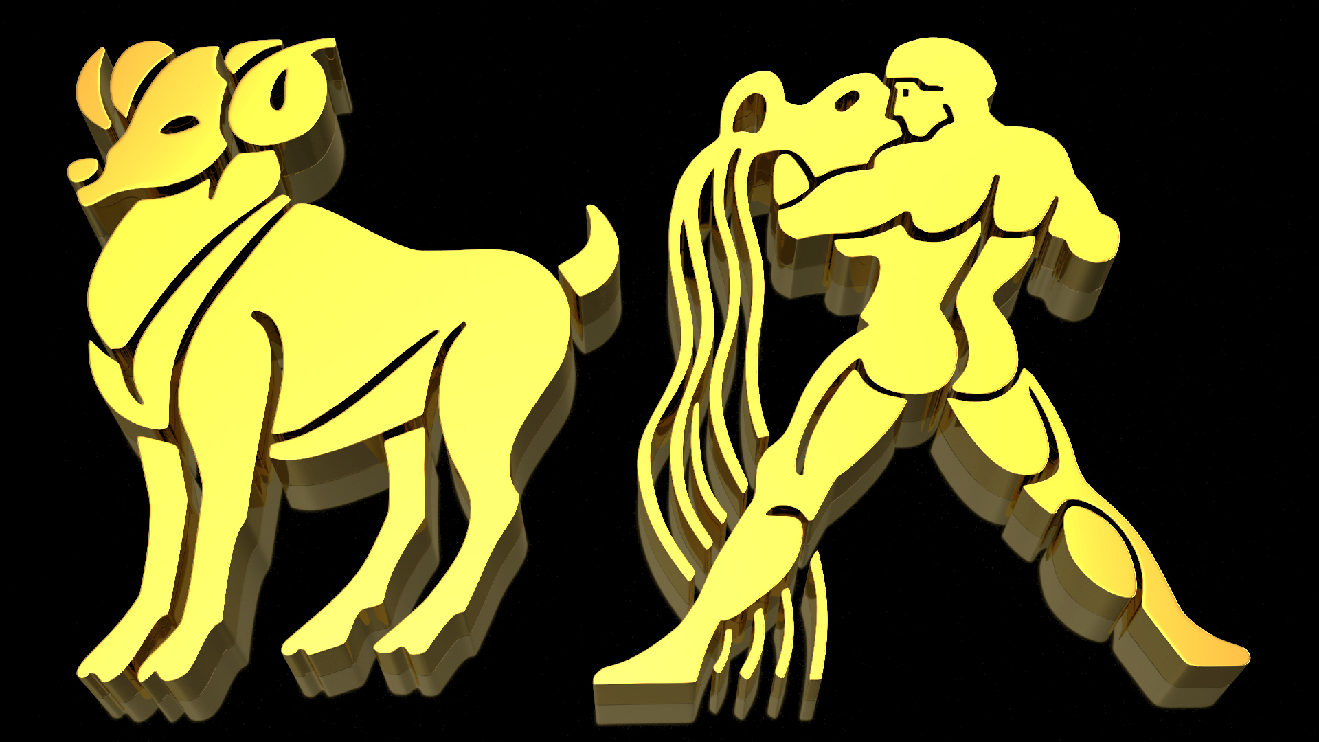 Golden Zodiac Signs 3D model