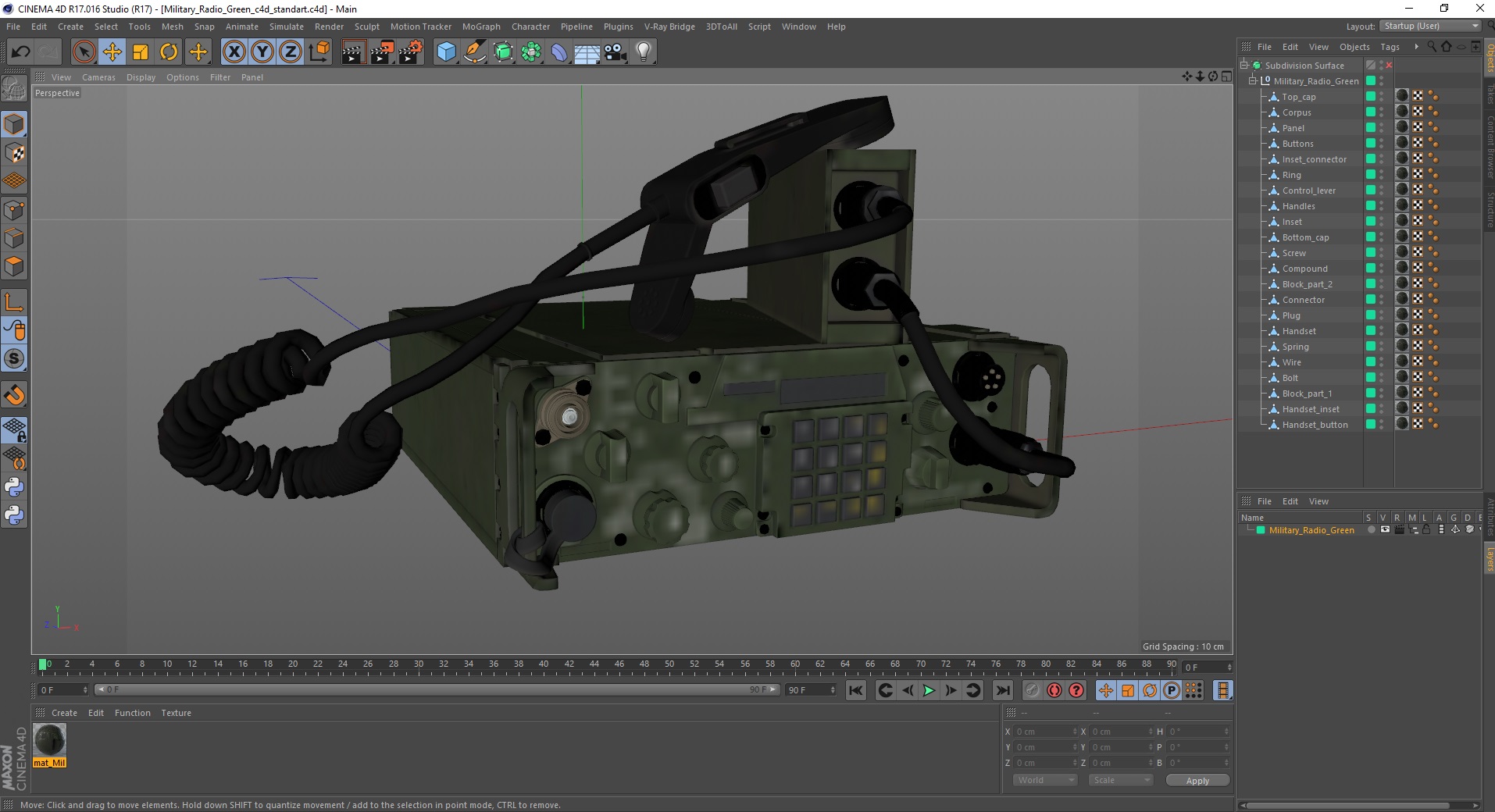 3D model Military Radio Green