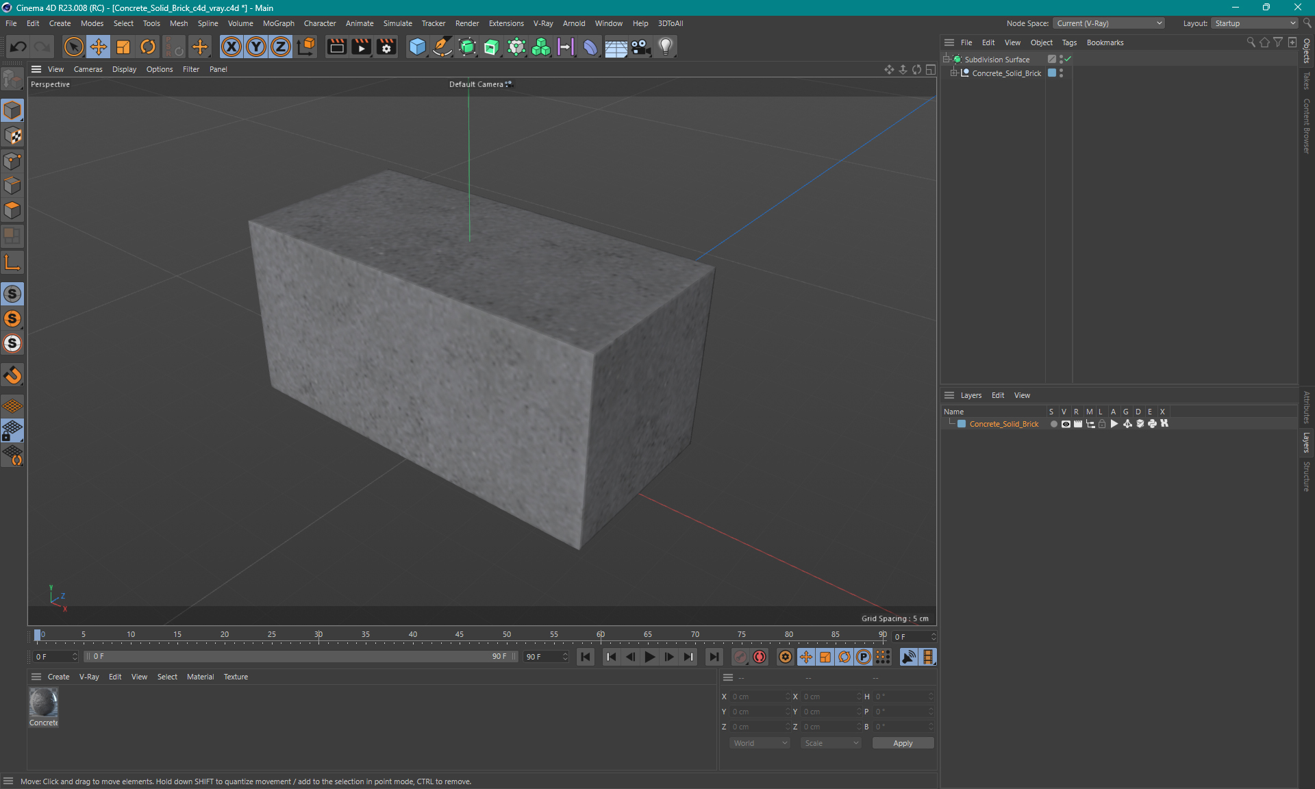 3D model Concrete Solid Brick