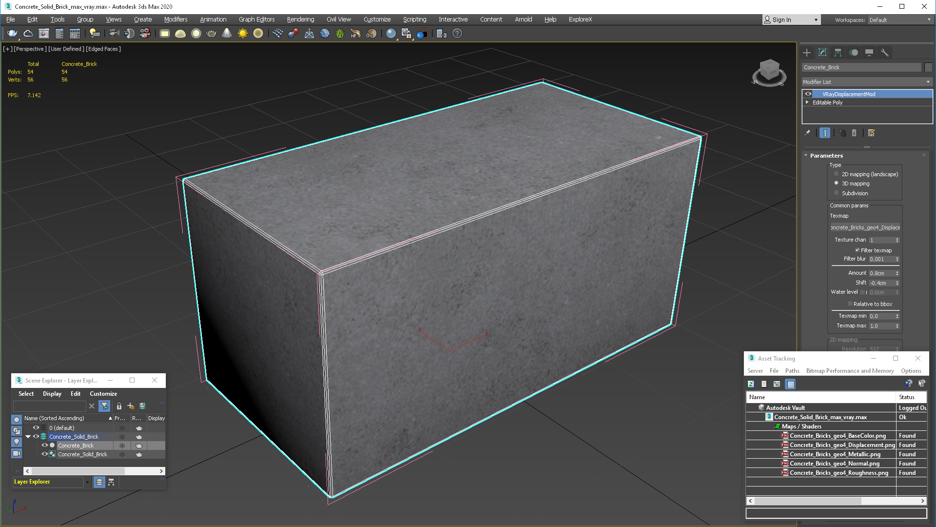 3D model Concrete Solid Brick