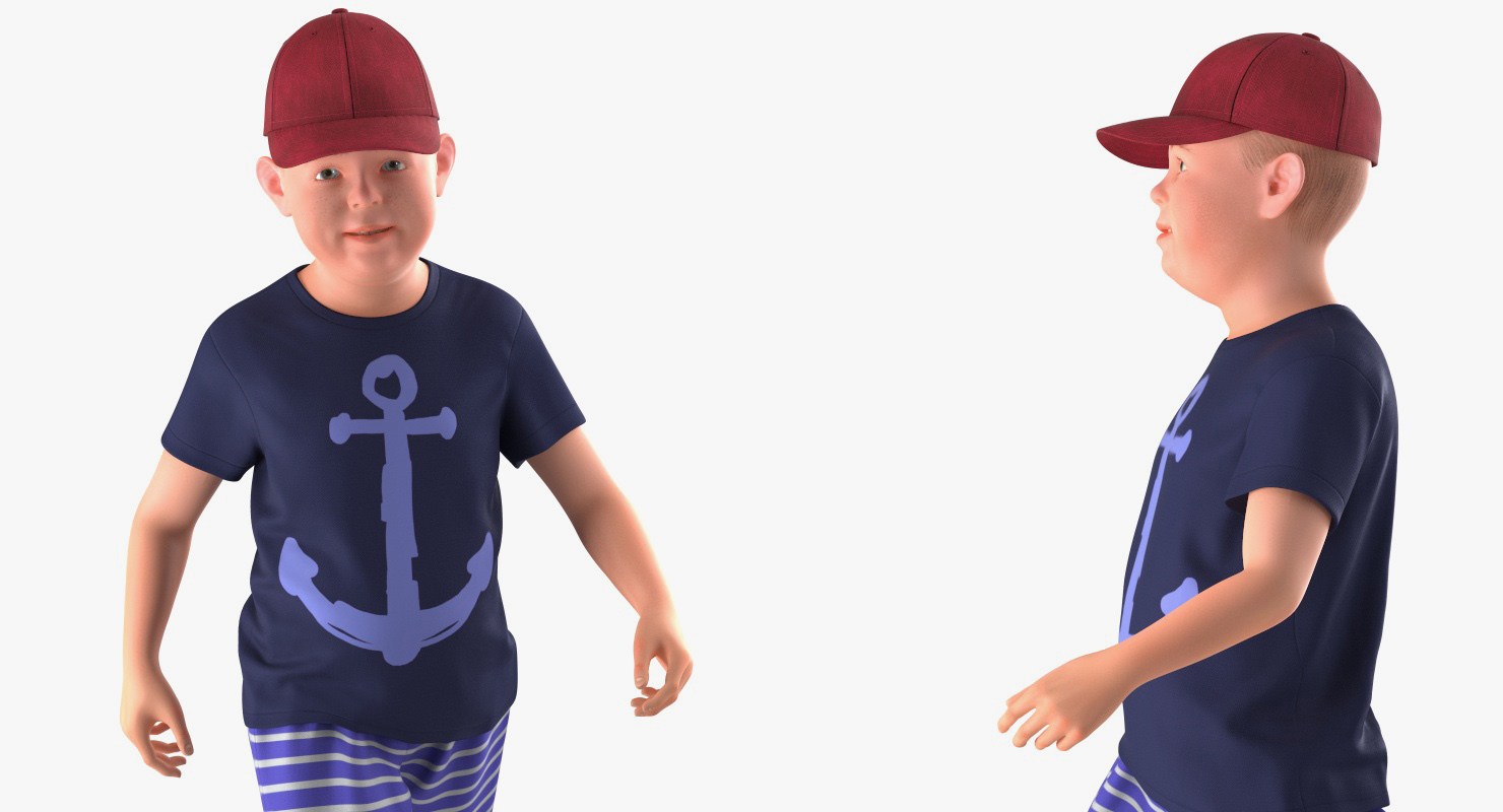 Walking Teenage Boy 3D model