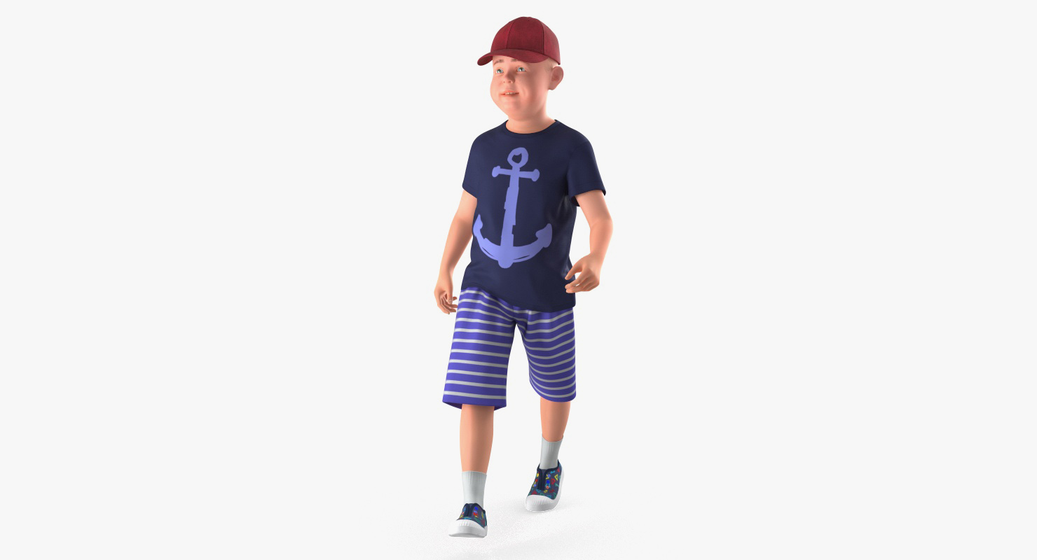 Walking Teenage Boy 3D model