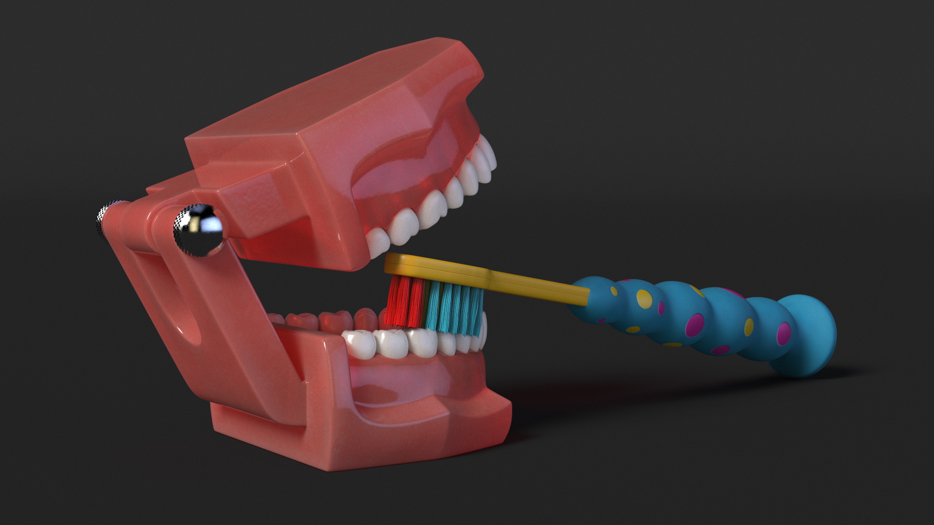 3D Dental Model with Kids Toothbrush model