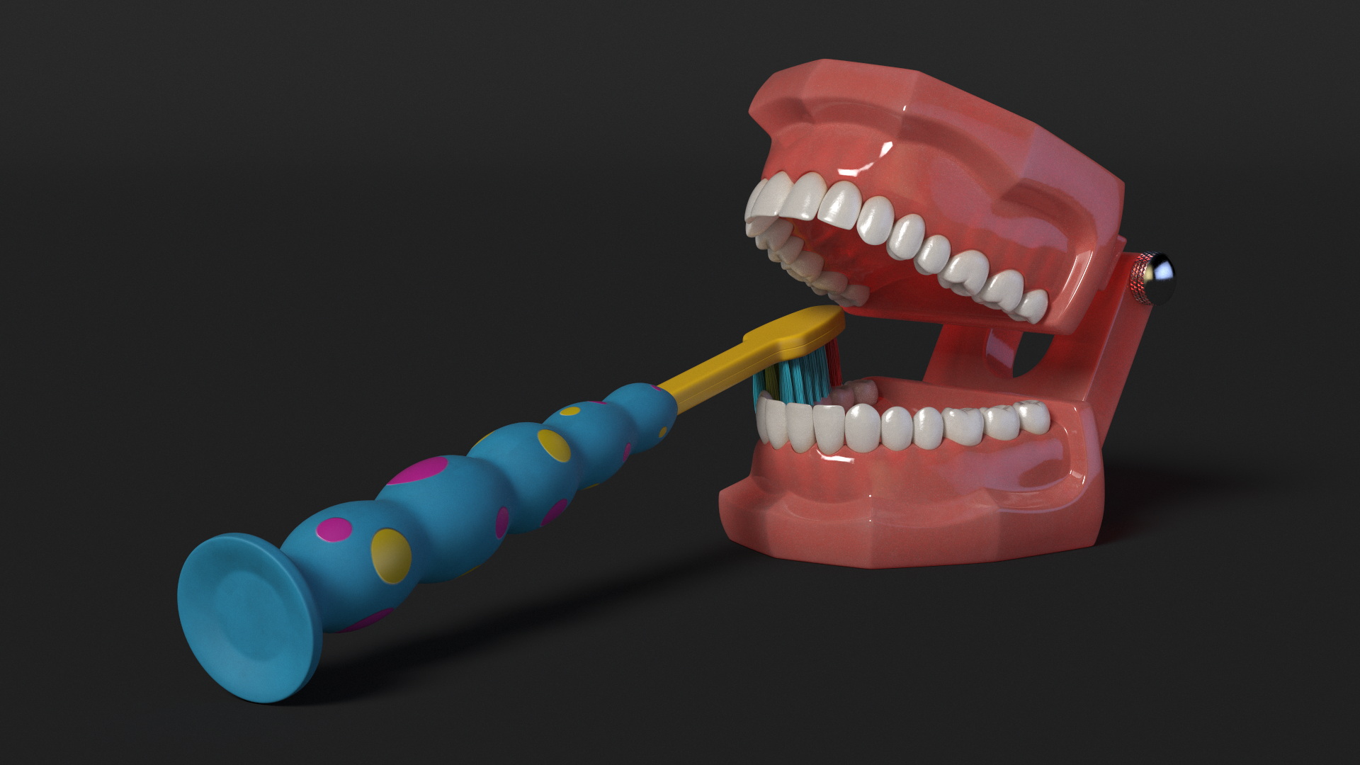 3D Dental Model with Kids Toothbrush model