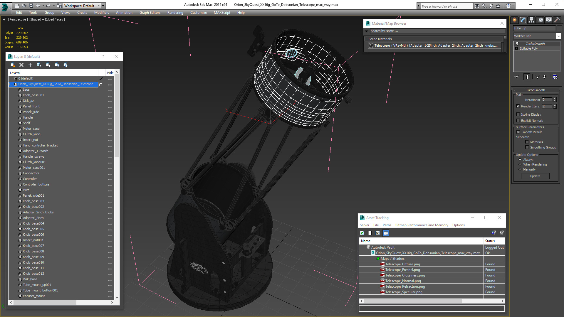 3D model Orion SkyQuest XX16g GoTo Dobsonian Telescope