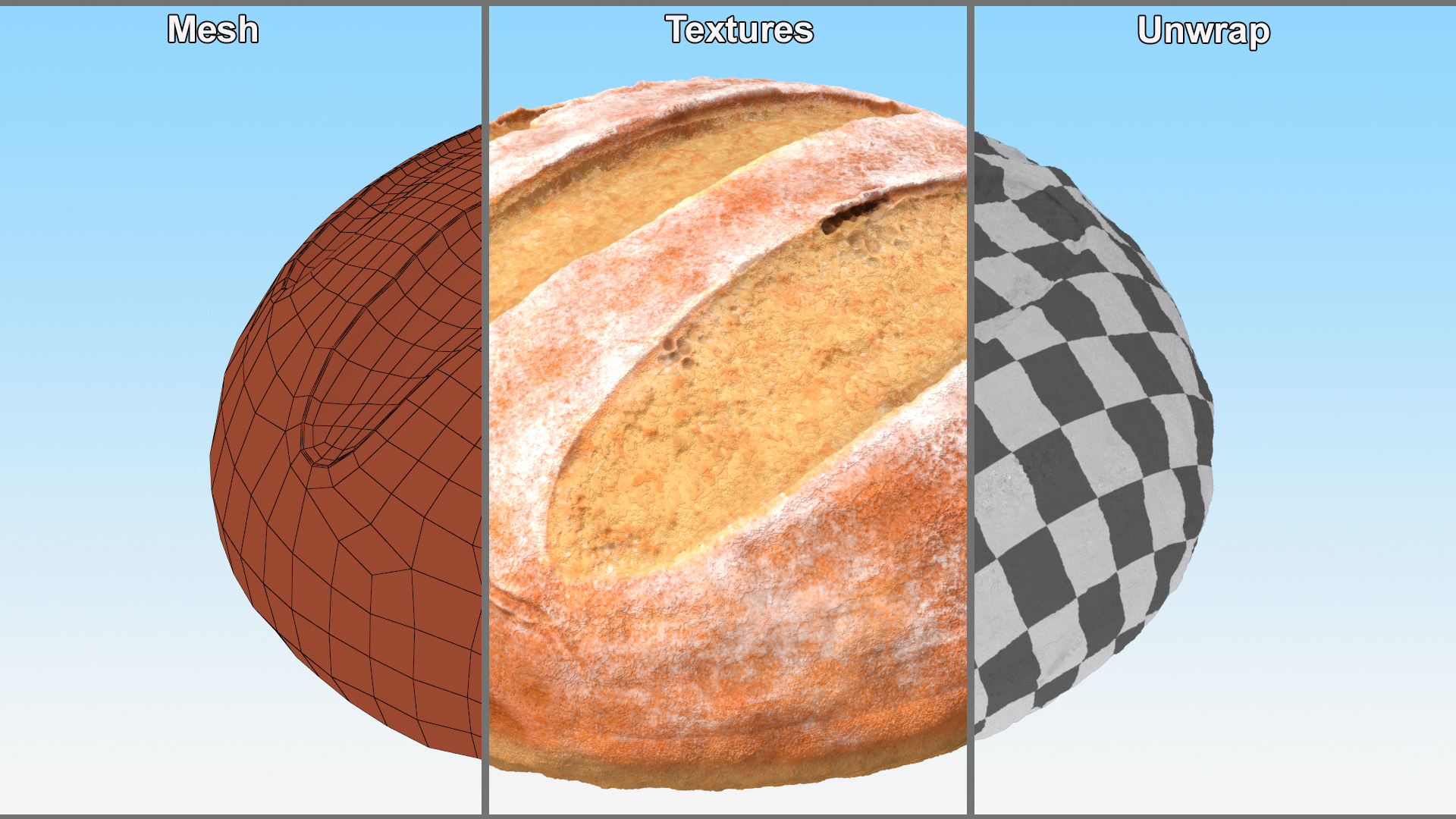 Round Loaf of Bread 3D model