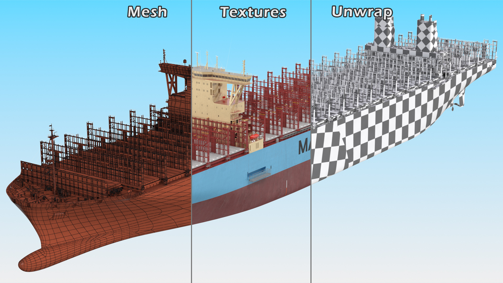 Maersk Madrid Container Ship Empty 3D model