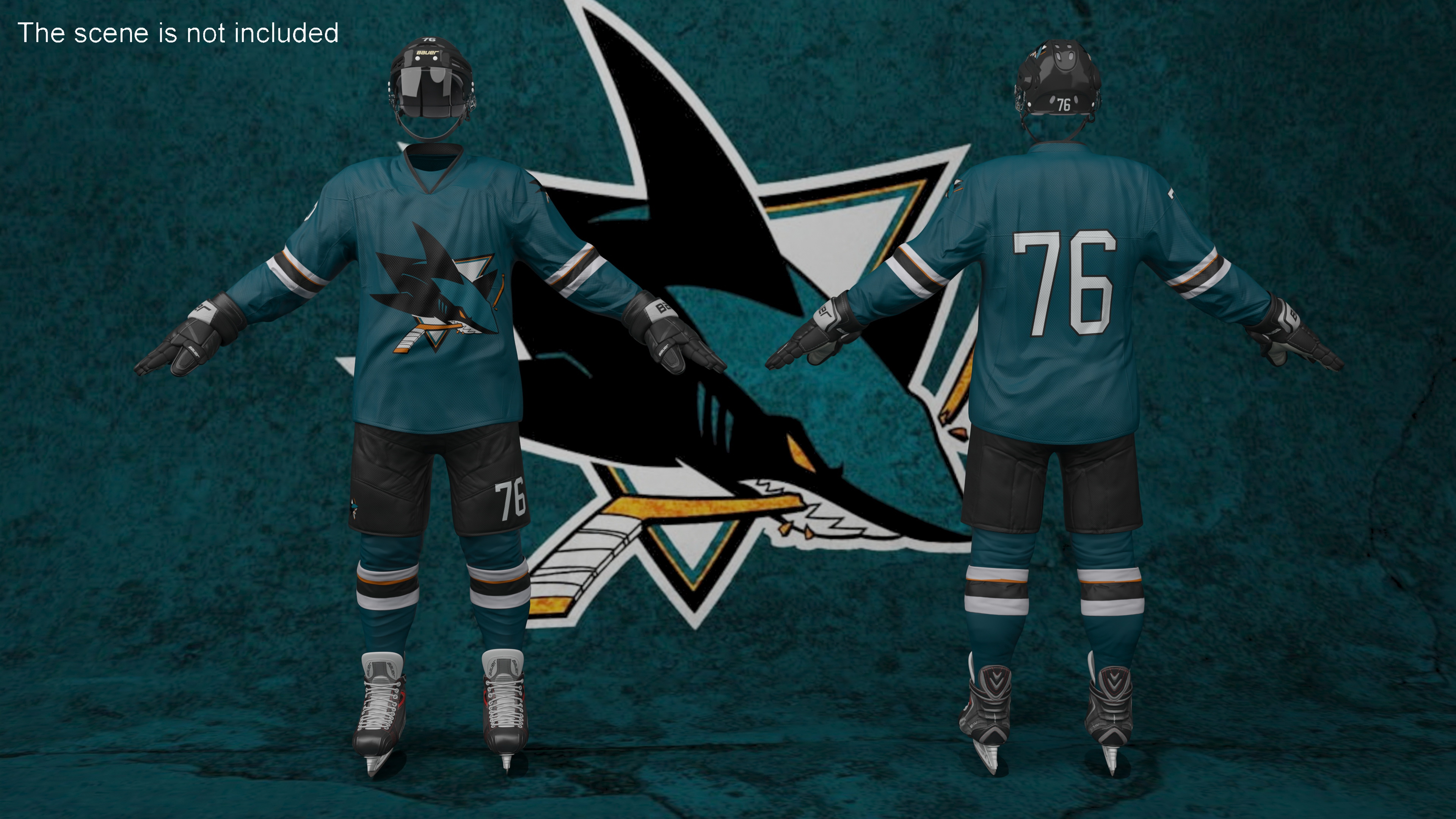 3D model Hockey Uniform San Jose Sharks