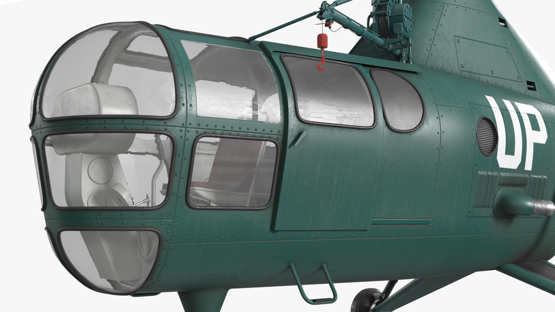 3D Navy Helicopter Sikorsky H-5 Green Rigged