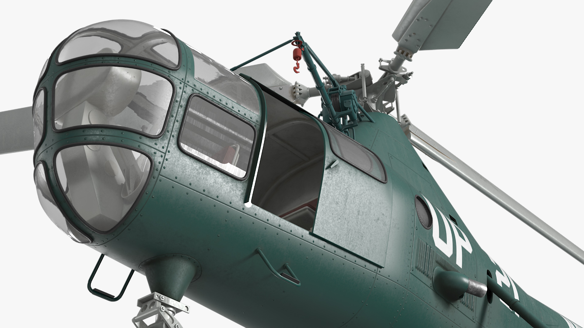 3D Navy Helicopter Sikorsky H-5 Green Rigged