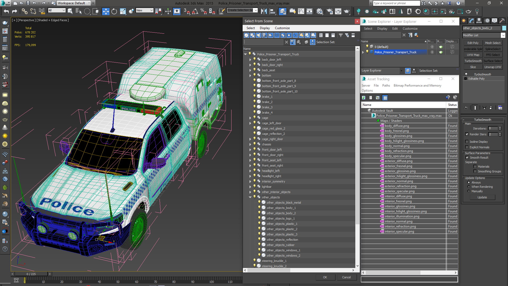 3D Police Prisoner Transport Truck