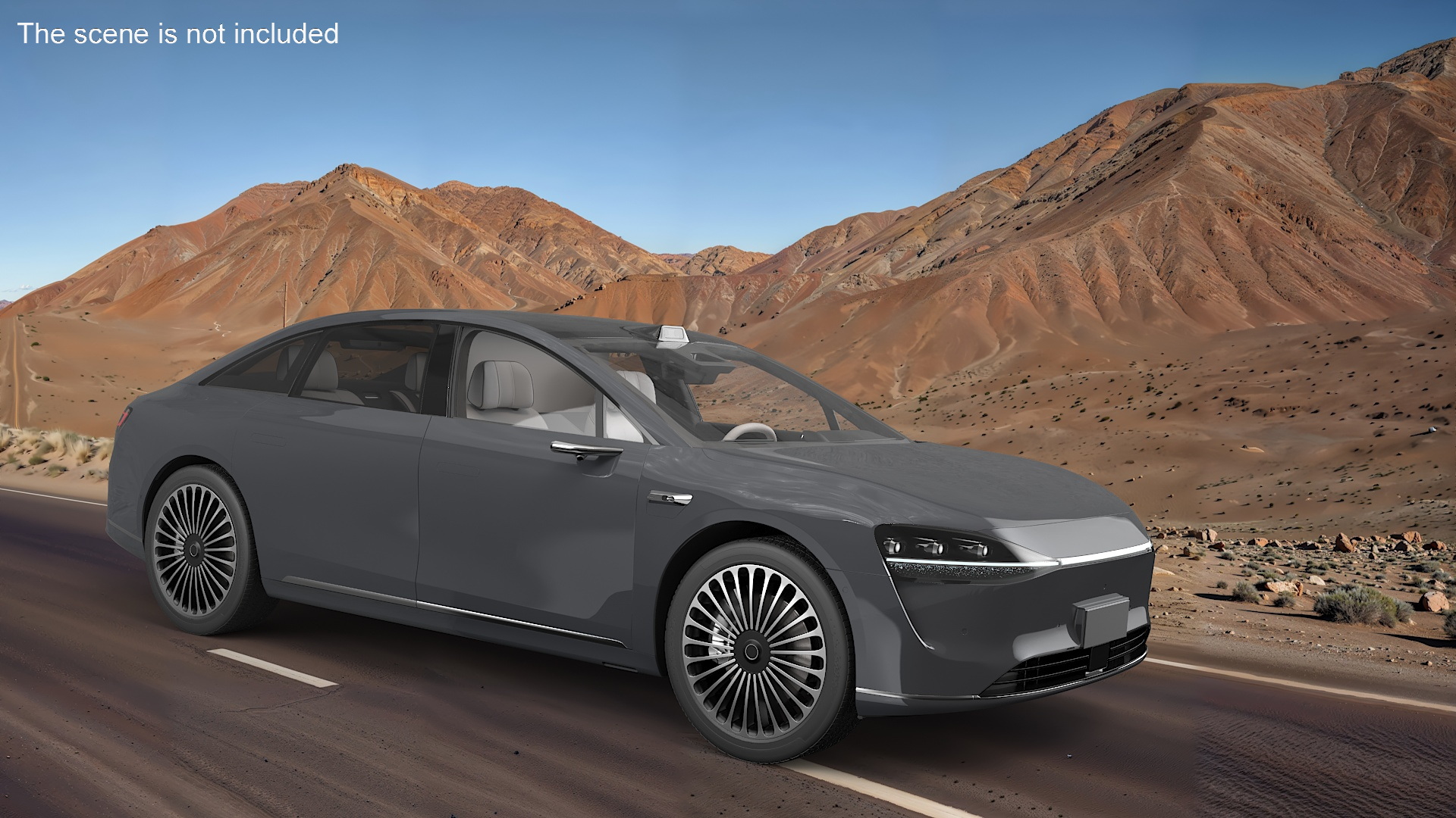 3D Sleek Modern Sedan Gray model